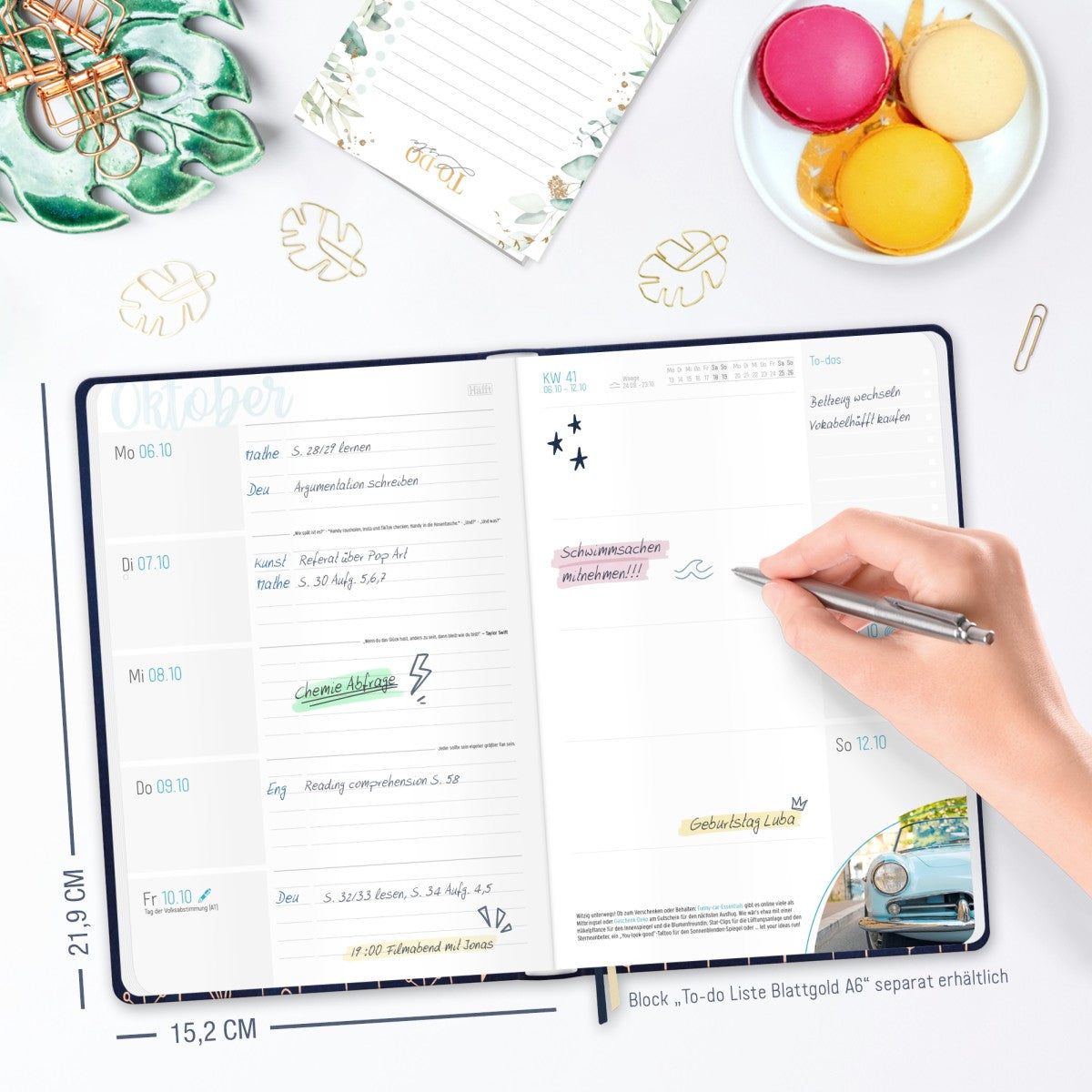 Häfft-Timer 2025/2026 / Jugendkalender / A5 / Fine Flowers night blue