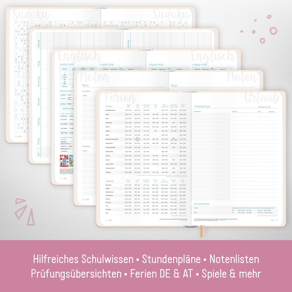 Häfft-Timer 2025/2026 / Jugendkalender / A5 / Pink Flowers