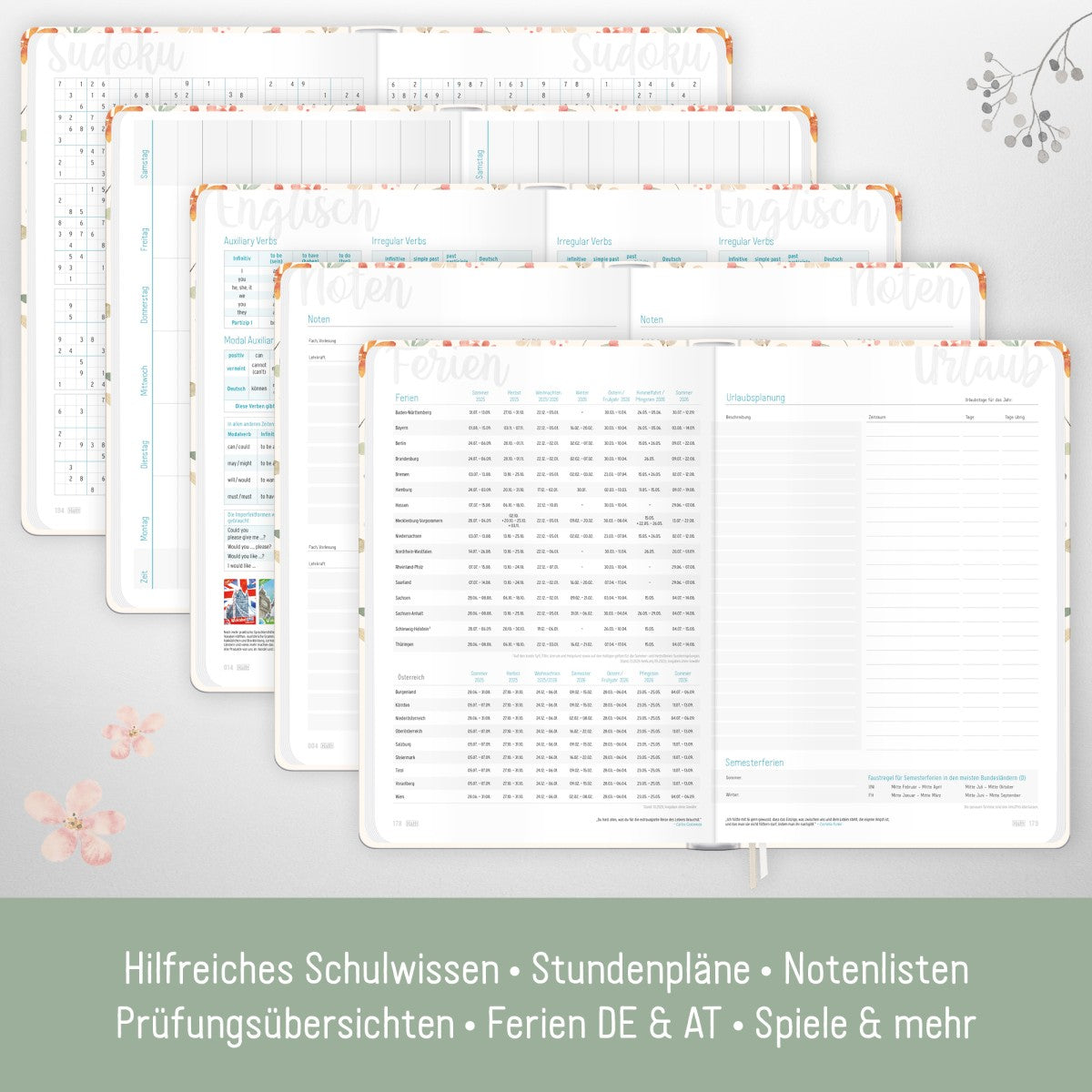 Häfft-Timer 2025/2026 / Jugendkalender / A5 / Wild Blossoms