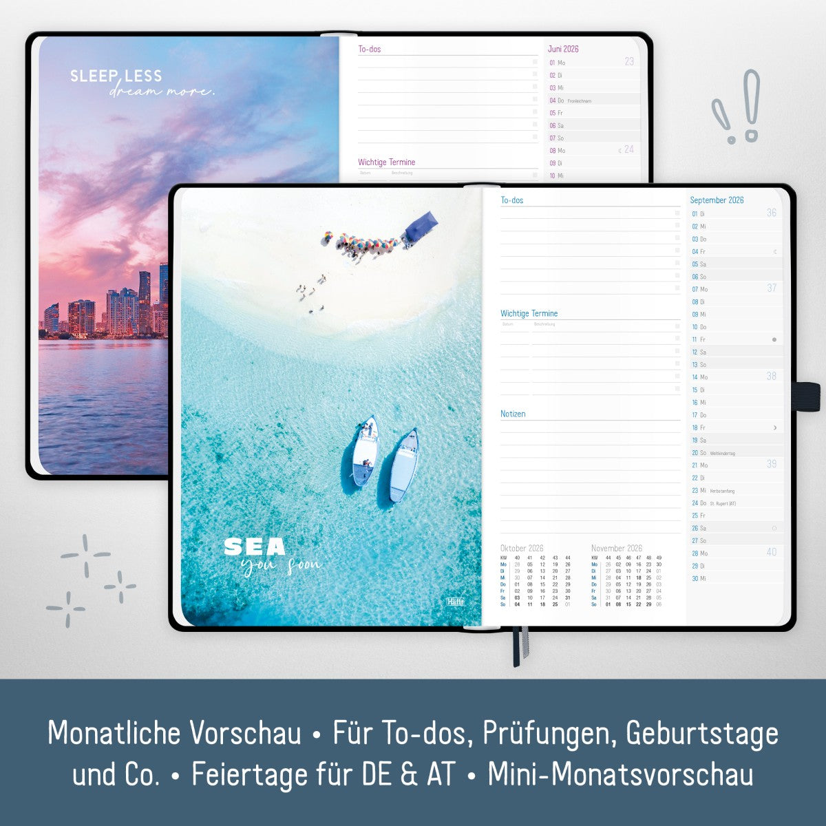 Häfft-Timer Deluxe 2025/2026 / Jugendkalender / A5 / Black Edition