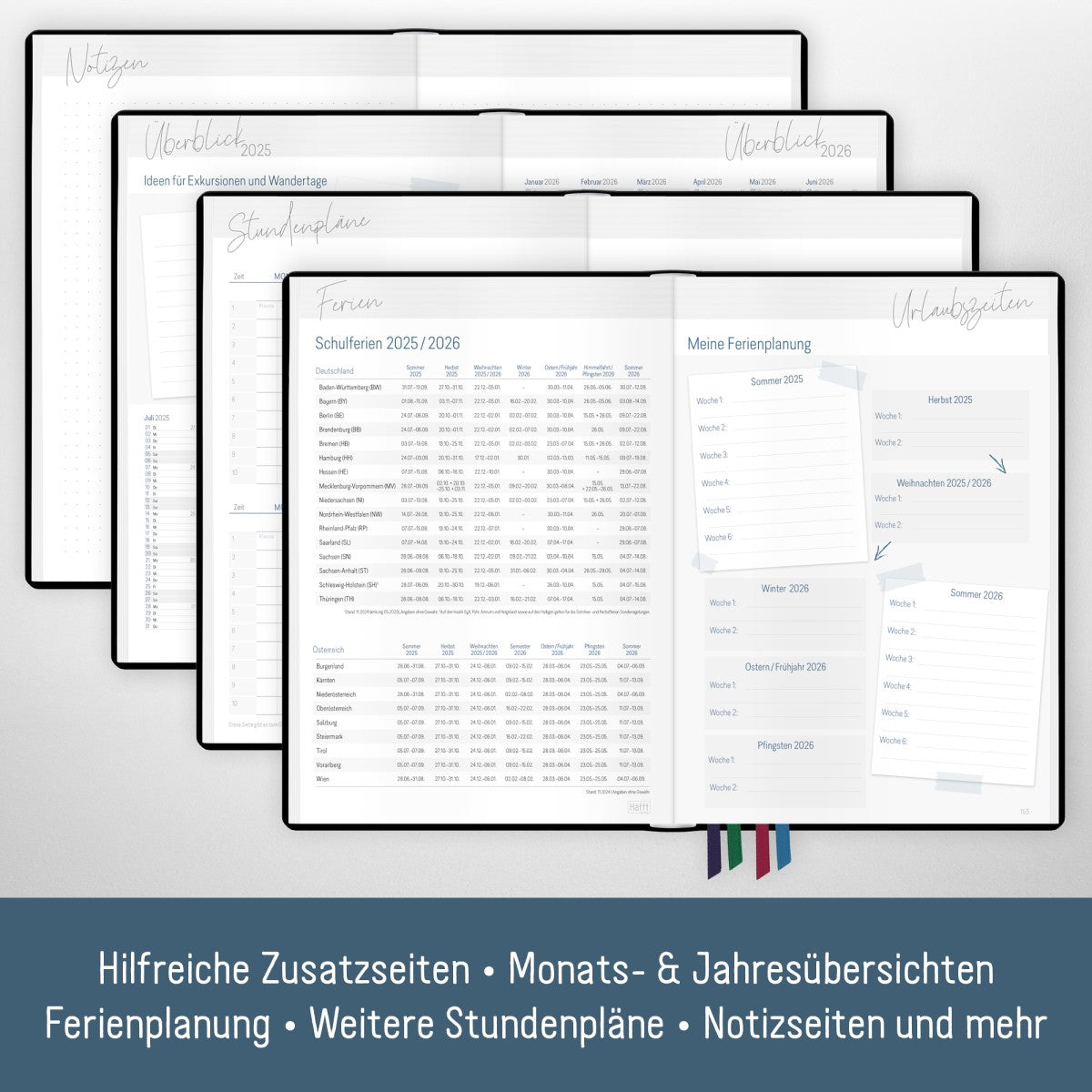 Häfft Lehrer-Planer 2025/2026 / A5+ / Black Edition