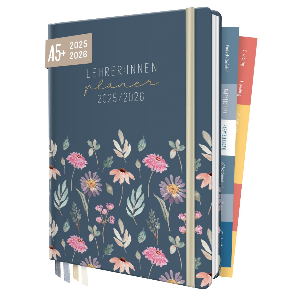 Häfft Lehrer-Planer 2025/2026 / A5+ / Flying Flowers