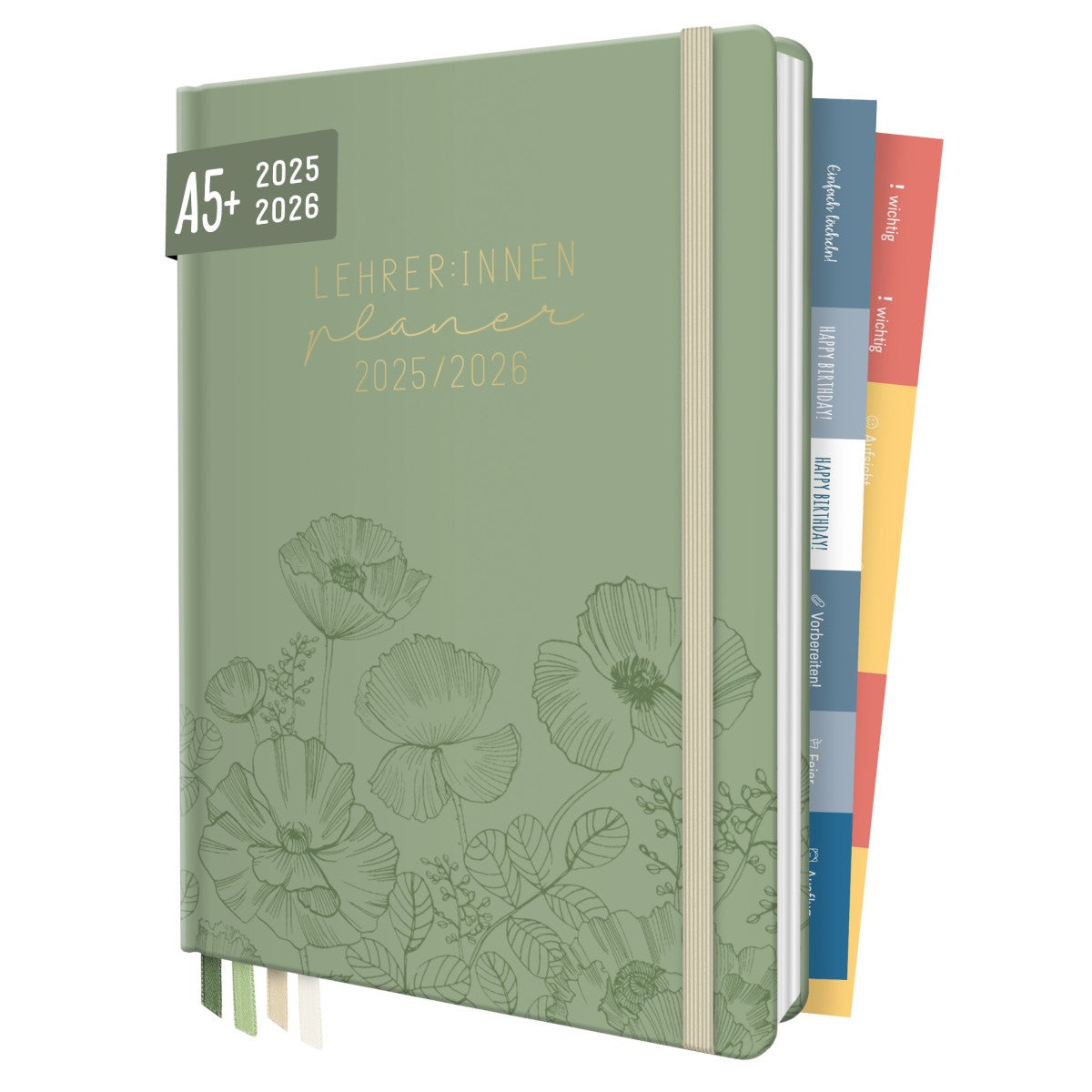 Häfft Lehrer-Planer 2025/2026 / A5+ / Green Poppy