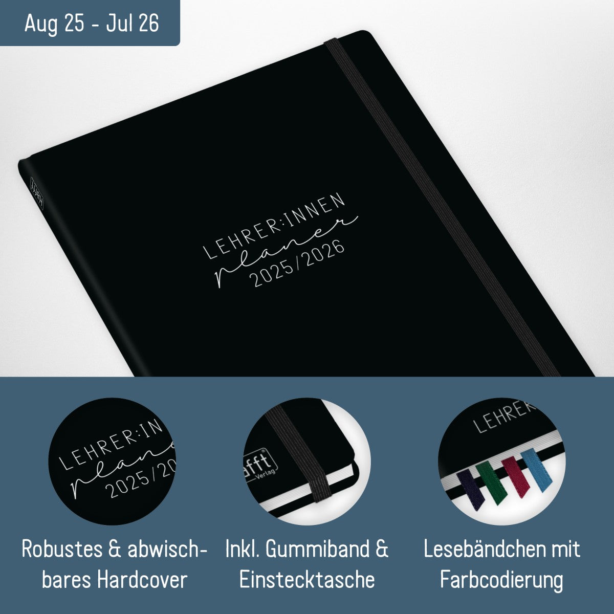 Häfft Lehrer-Planer 2025/2026 / A4+ / Black Edition