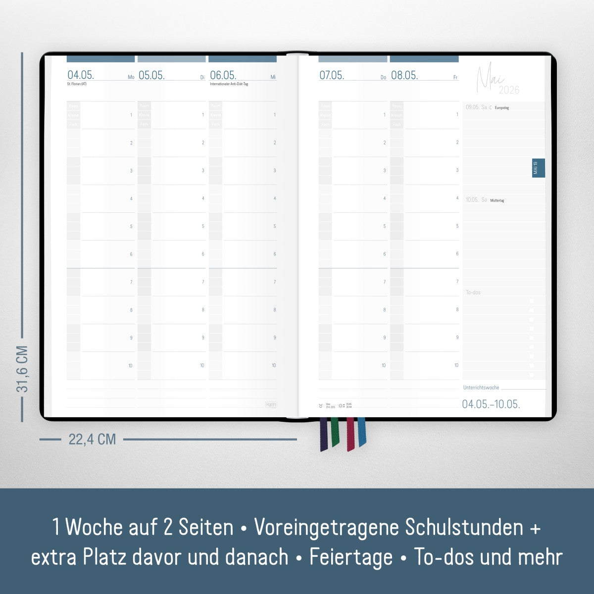 Häfft Lehrer-Planer 2025/2026 / A4+ / Black Edition