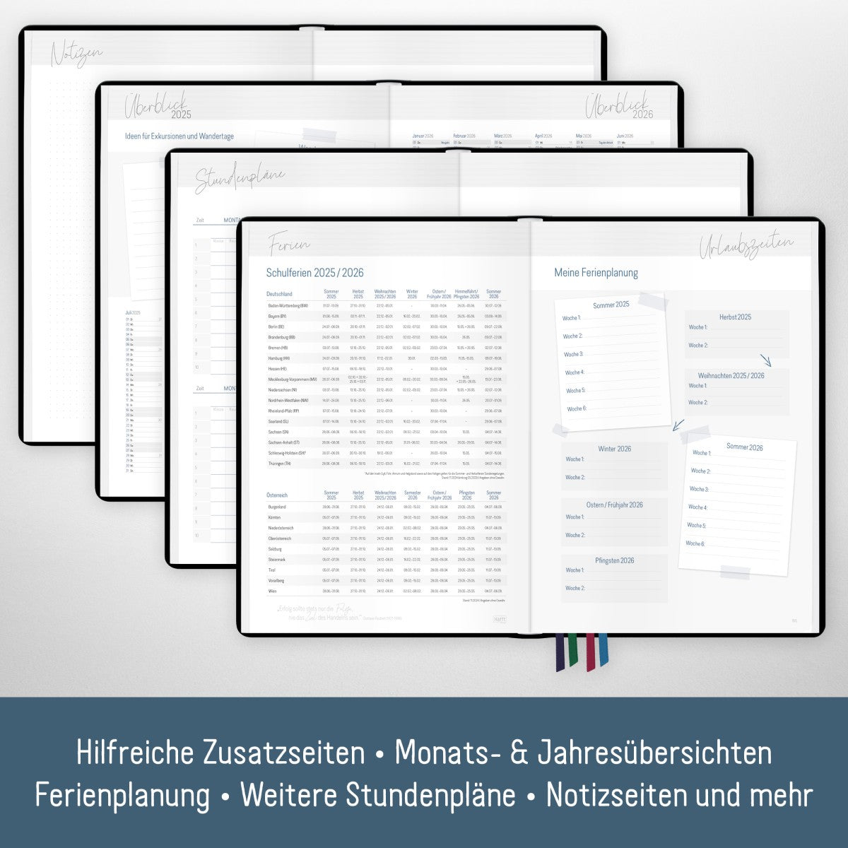 Häfft Lehrer-Planer 2025/2026 / A4+ / Black Edition