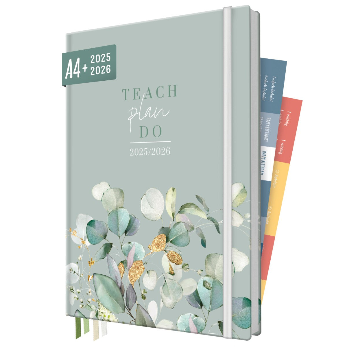 Häfft Lehrer-Planer 2025/2026 / A4+ / Minty Leaves