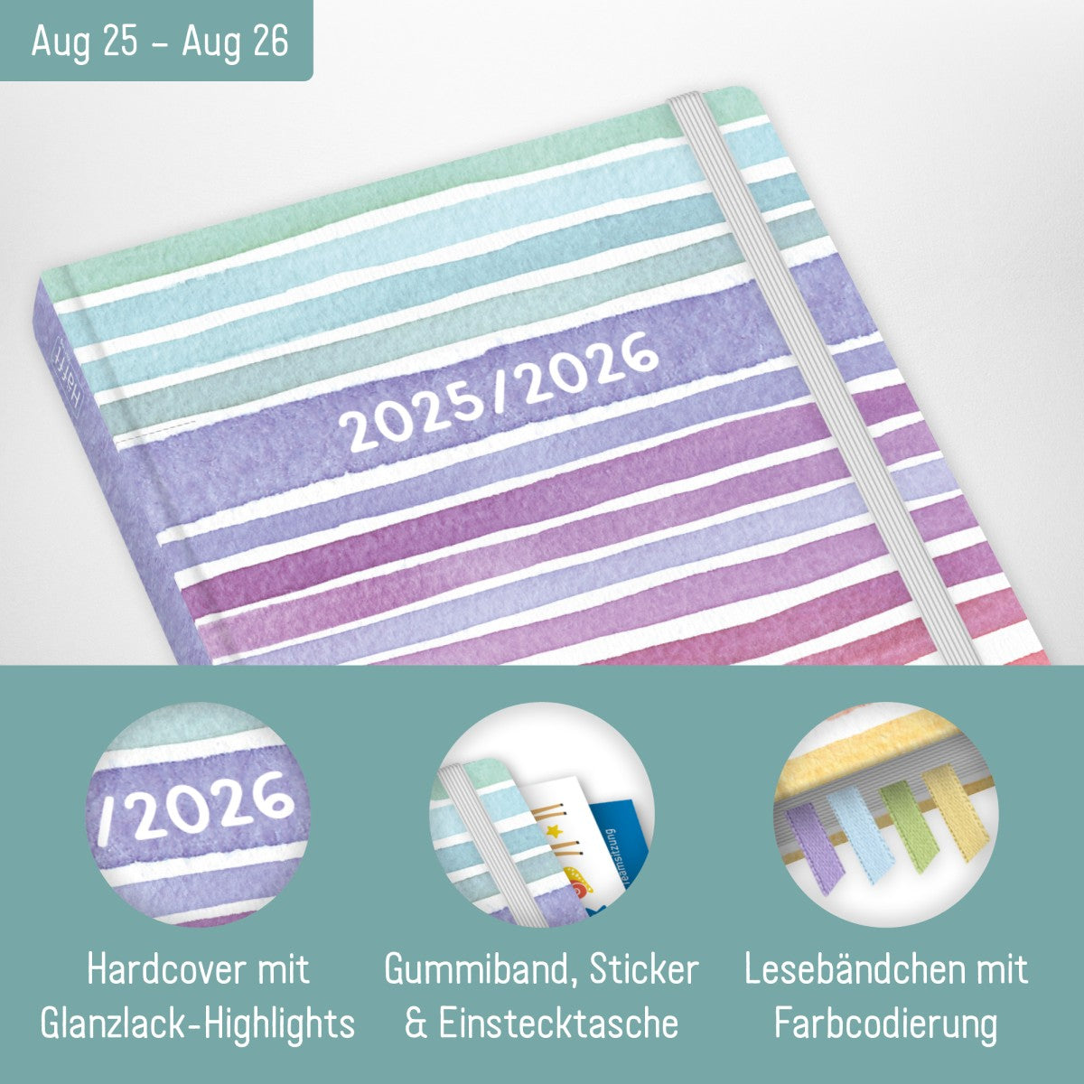 Häfft Erzieher-Planer 2025/2026 / A5+ / Color Stripes