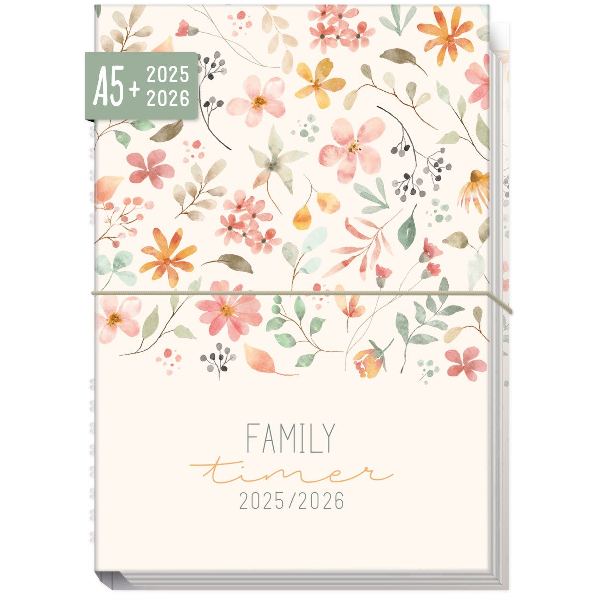 Family-Timer 2025/2026 / 18 Monate / Wild Blossoms / Häfft Verlag