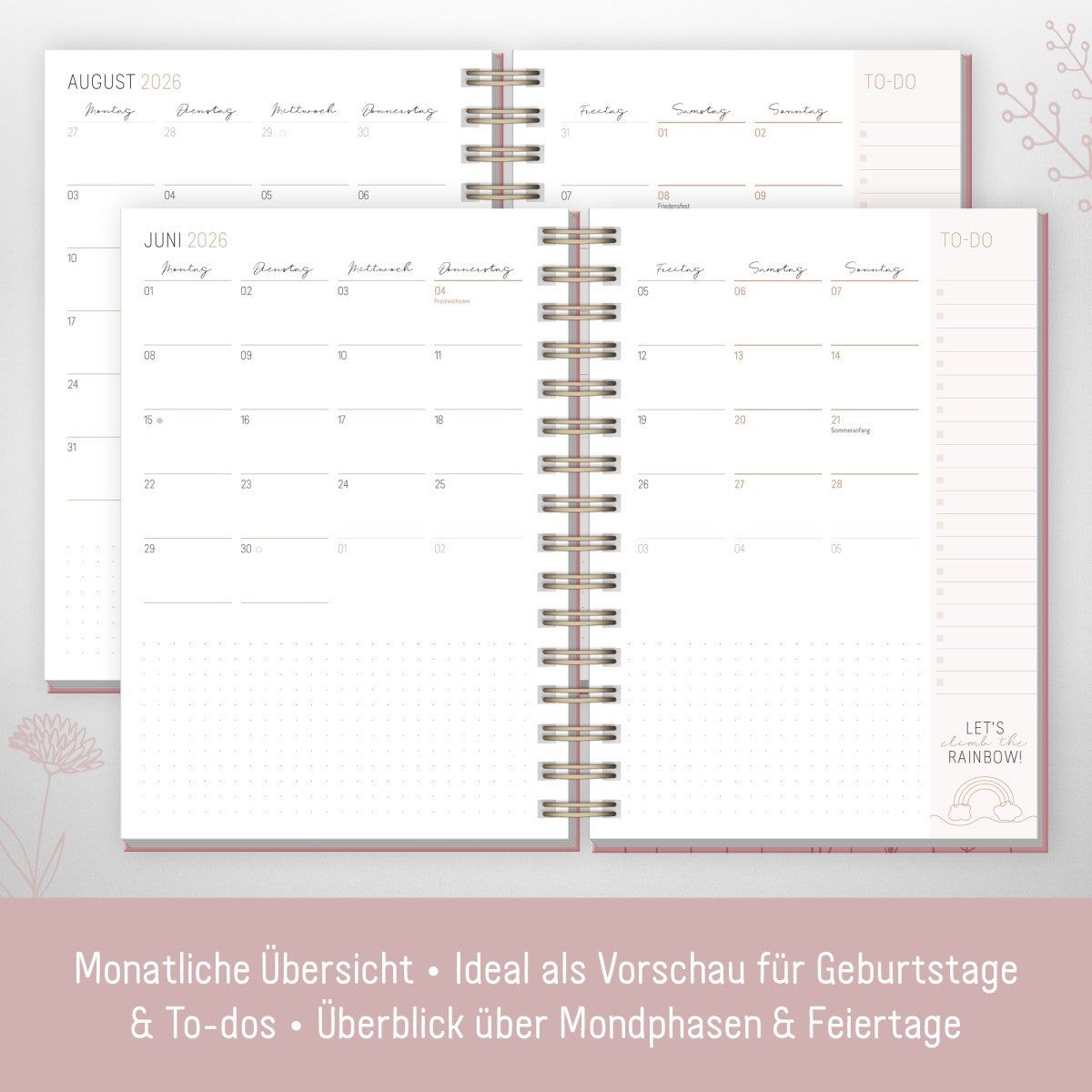 Lieblings-Timer 2025/2026 / Fine Flowers rosé / Häfft-Verlag