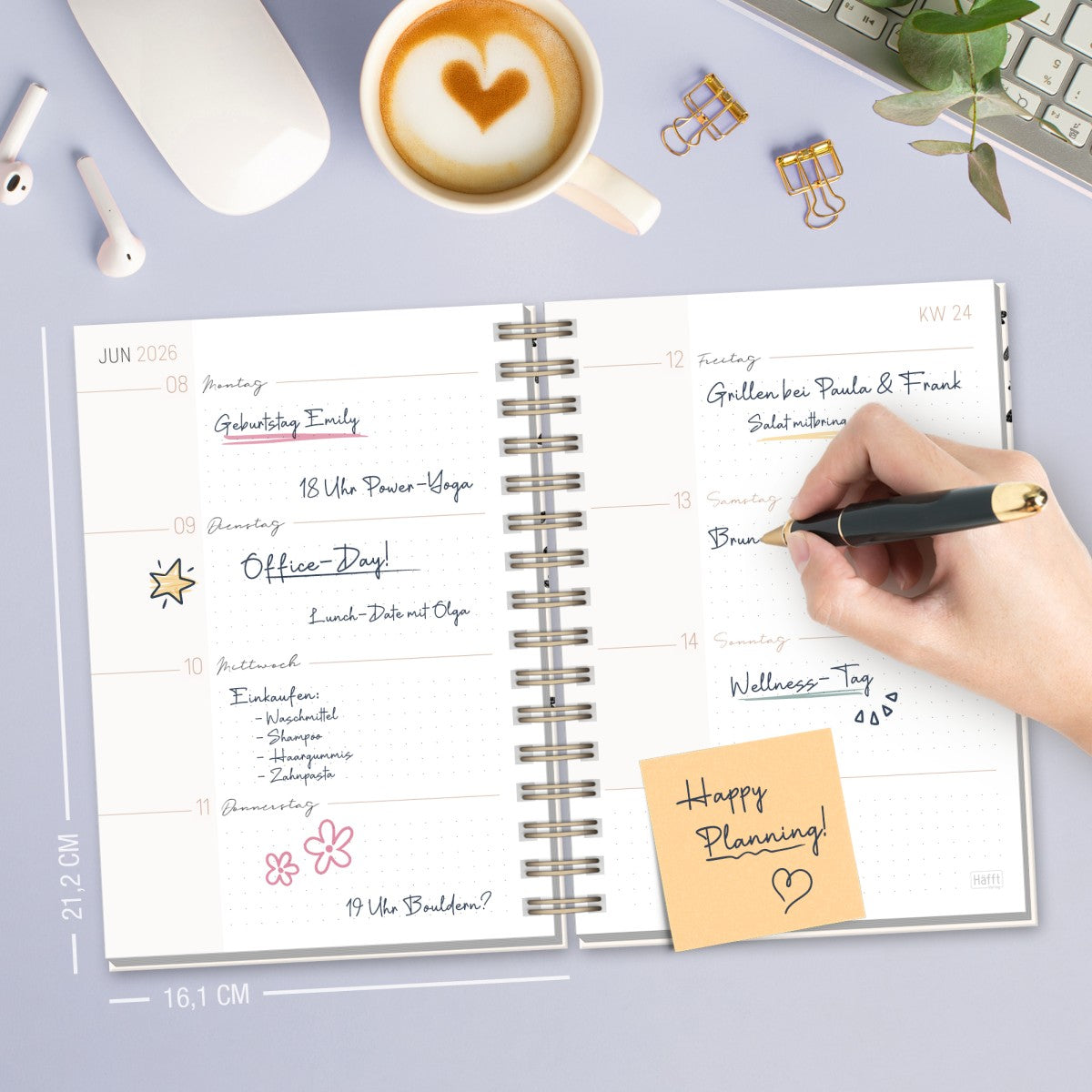 Lieblings-Timer 2025/2026 / Golden Hearts / Häfft-Verlag