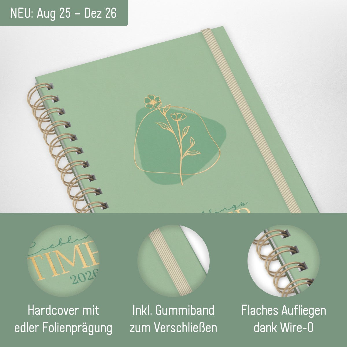 Lieblings-Timer 2025/2026 / Green Flower / Häfft-Verlag