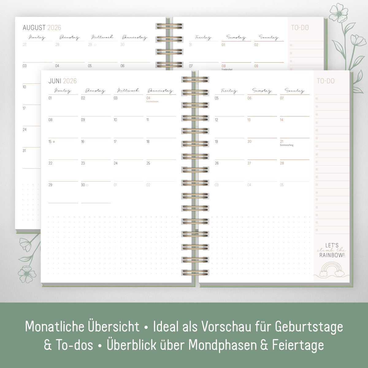 Lieblings-Timer 2025/2026 / Green Flower / Häfft-Verlag