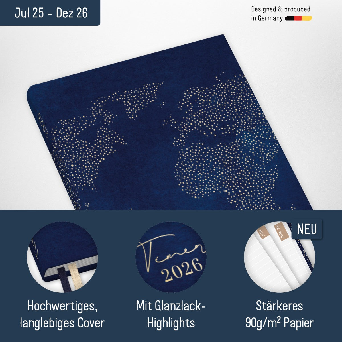 Chäff-Timer mini 2025/2026 / 18 Monate / A6+ / World Wide / Häfft-Verlag
