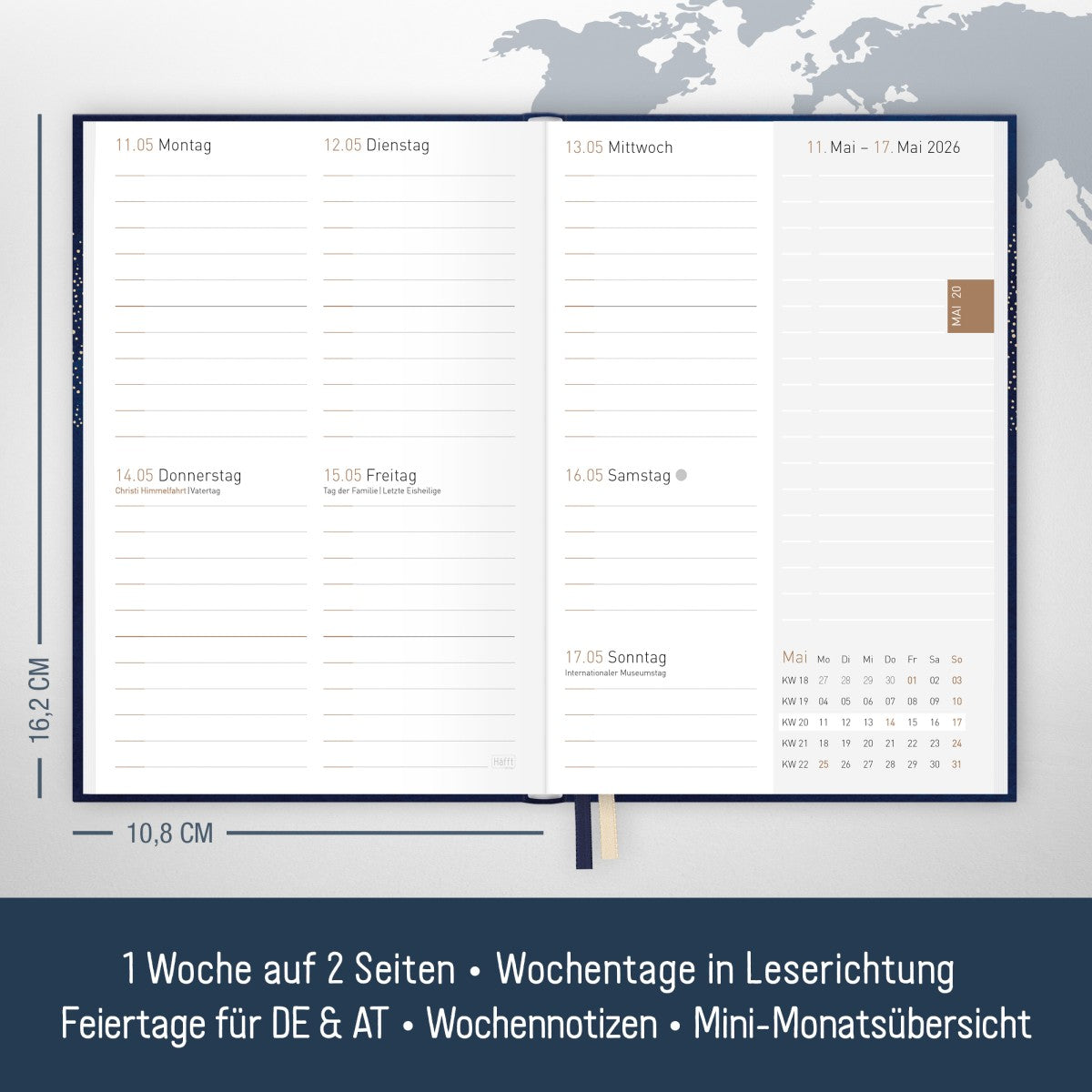 Chäff-Timer mini 2025/2026 / 18 Monate / A6+ / World Wide / Häfft-Verlag