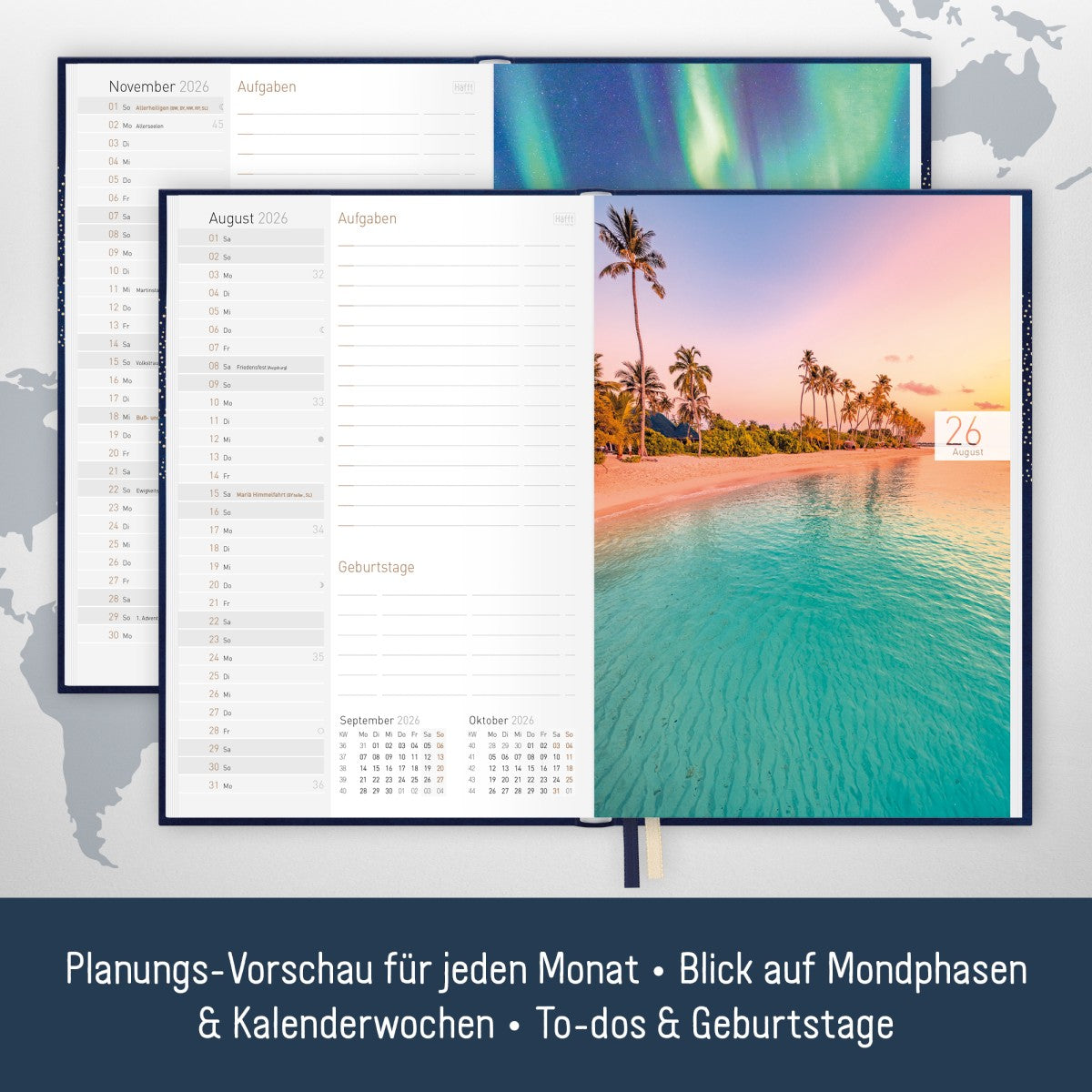 Chäff-Timer mini 2025/2026 / 18 Monate / A6+ / World Wide / Häfft-Verlag
