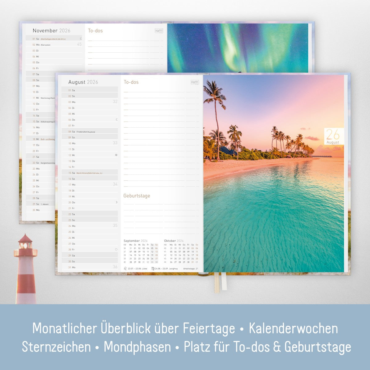 Chäff-Timer Classic 2025/2026 / 18 Monate / A5 / Leuchtturm / Häfft Verlag