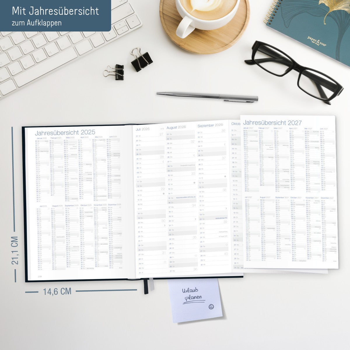 Business-Timer 2025/2026 / 18 Monate / Schwarz / Häfft Verlag