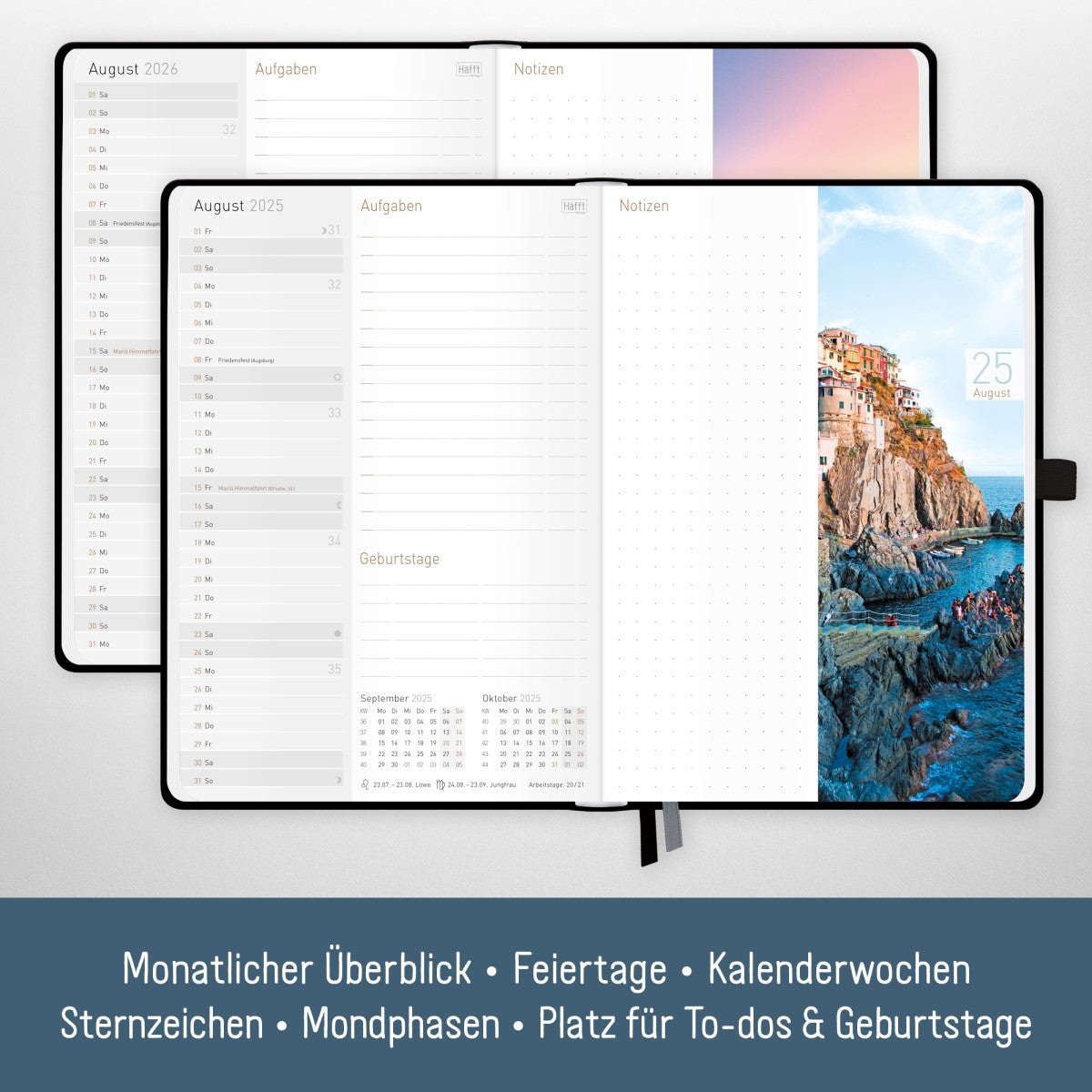 Chäff-Timer Premium 2025/2026 / 18 Monate / A5 / Schwarz / Häfft-Verlag