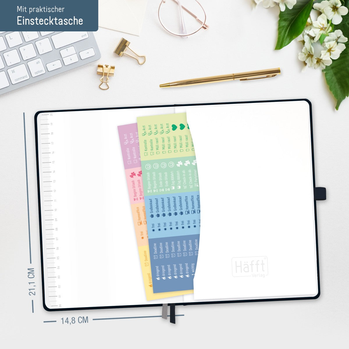 Chäff-Timer Premium 2025/2026 / 18 Monate / A5 / Schwarz / Häfft-Verlag