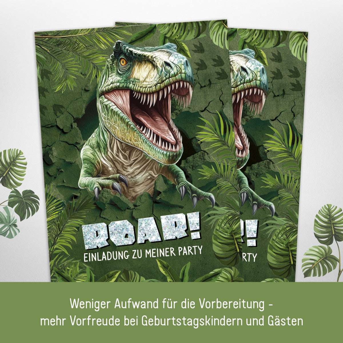 Häfft Einladungskarten A6 12er Set / Dino