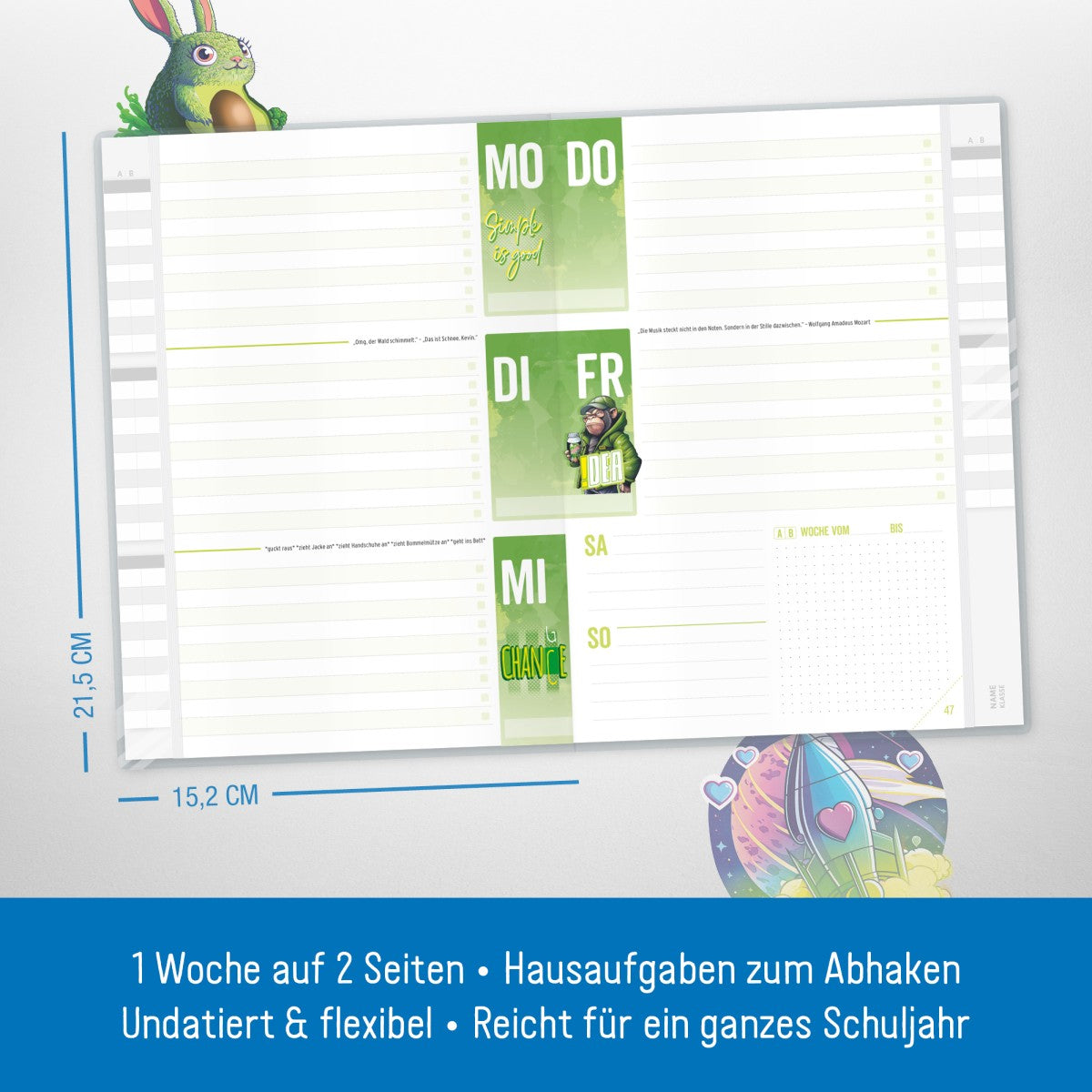 Häfft Smart Aufgabenheft A5 mit Umschlag / Chaos