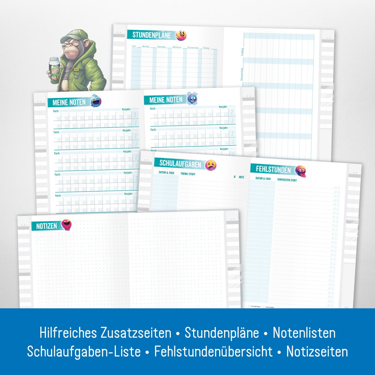 Häfft Smart Aufgabenheft A5 mit Umschlag / Chaos