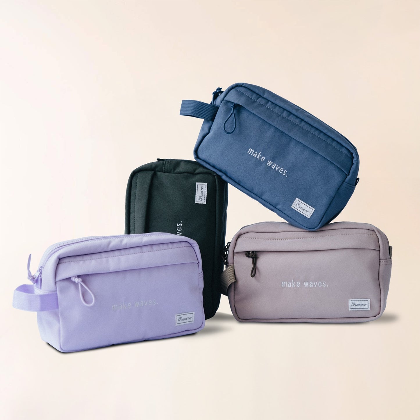 Awesome Maps Waschtasche / Kulturbeutel Sandfarben