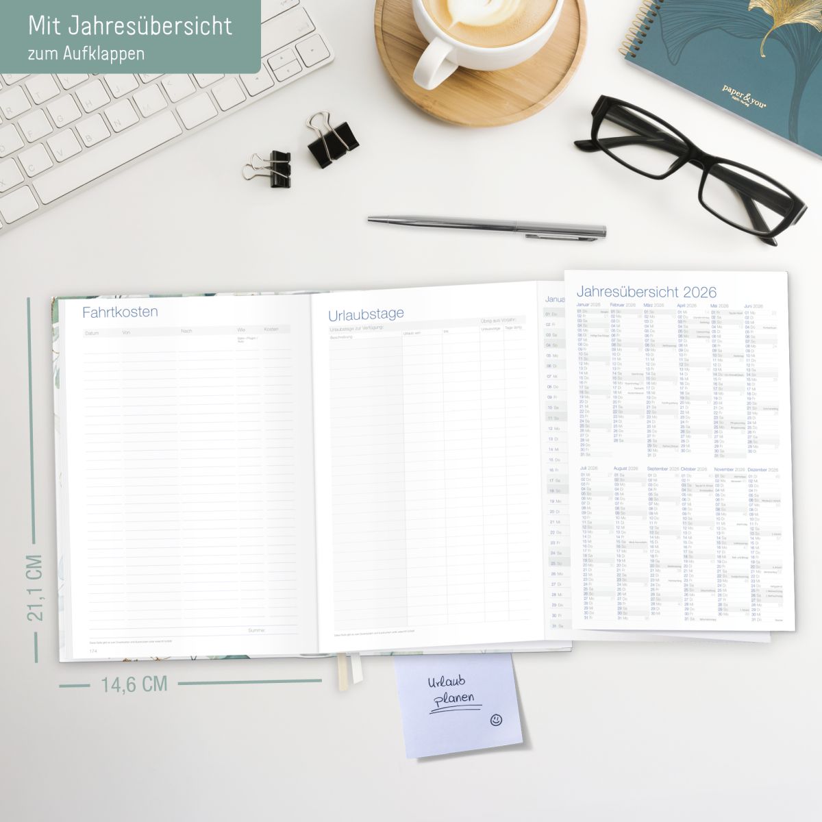 Business-Timer 2026 / A5 / Blattgold / Häfft-Verlag