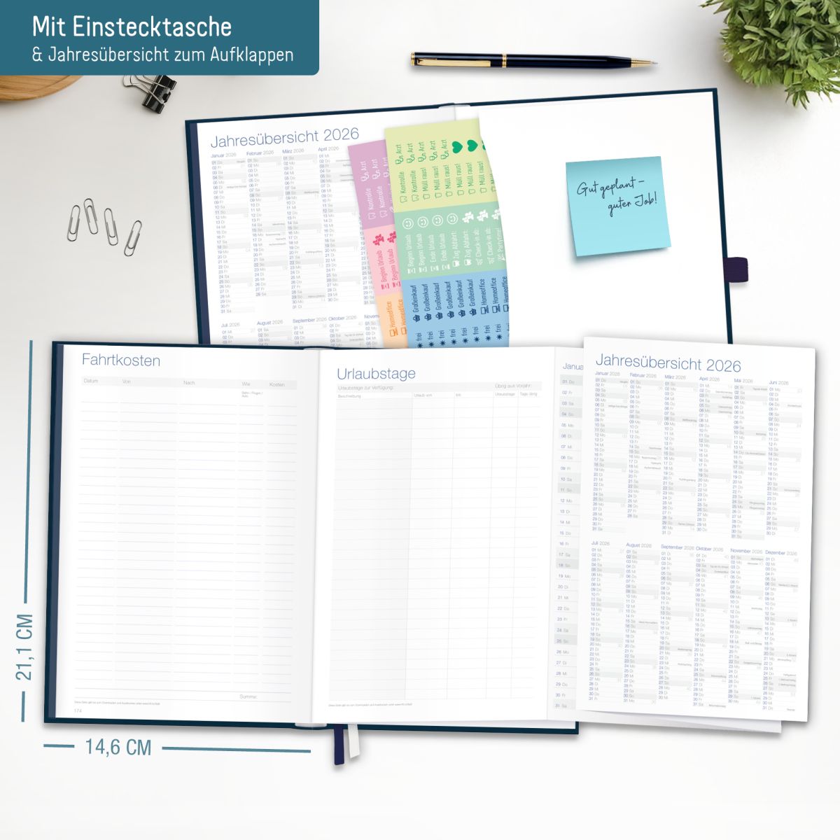 Business-Timer Deluxe 2026 / A5 / Nachtblau / Häfft-Verlag