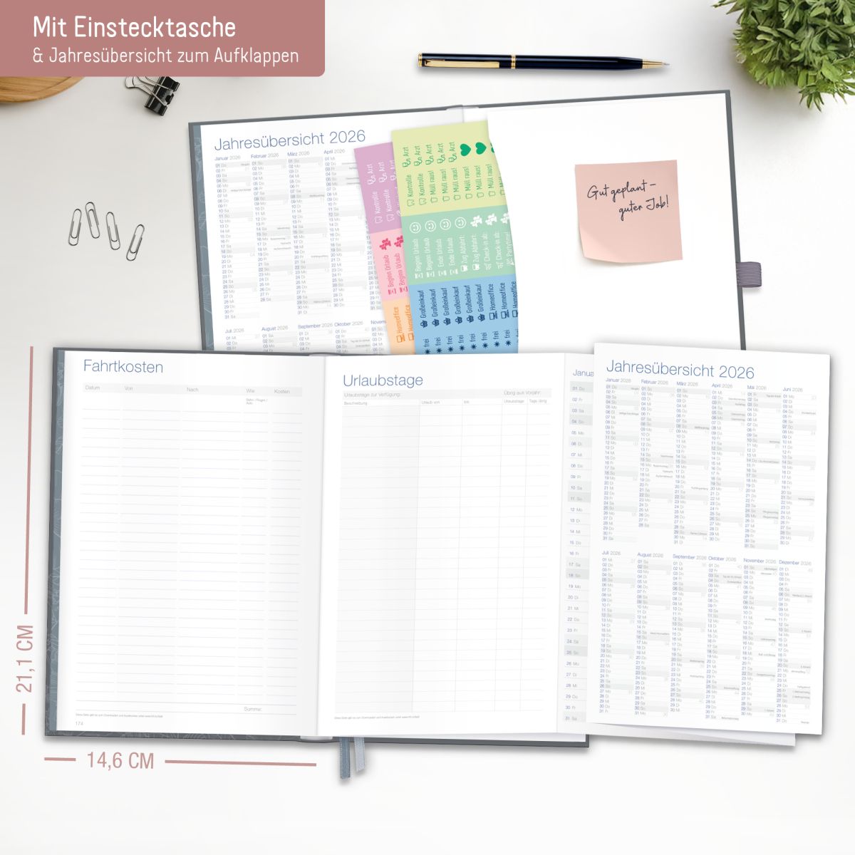 Business-Timer Deluxe 2026 / A5 / Poppy / Häfft-Verlag