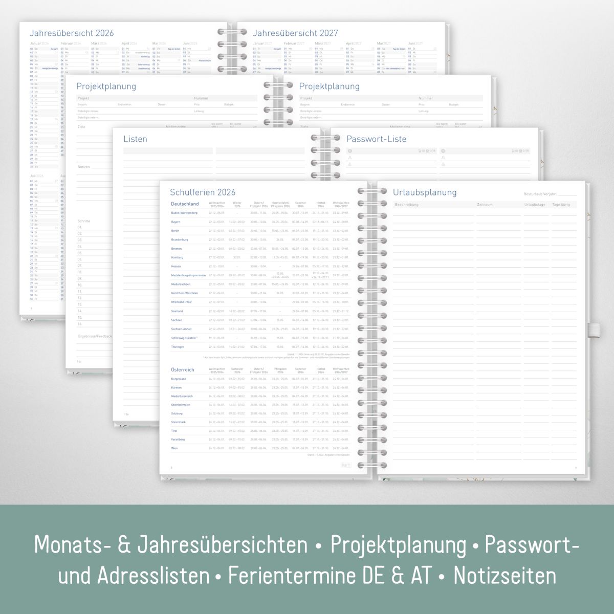 Business-Timer Maxi 2026 / A4 / Blattgold / Häfft-Verlag
