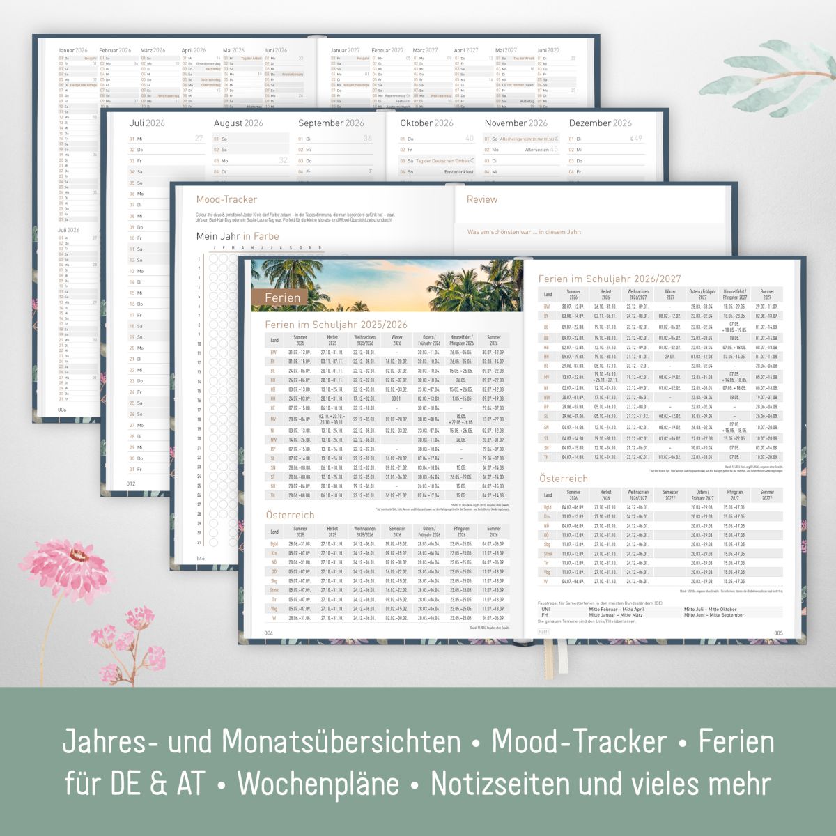 Chäff-Timer Classic 2026 / A5 / Flying Flowers / Häfft-Verlag
