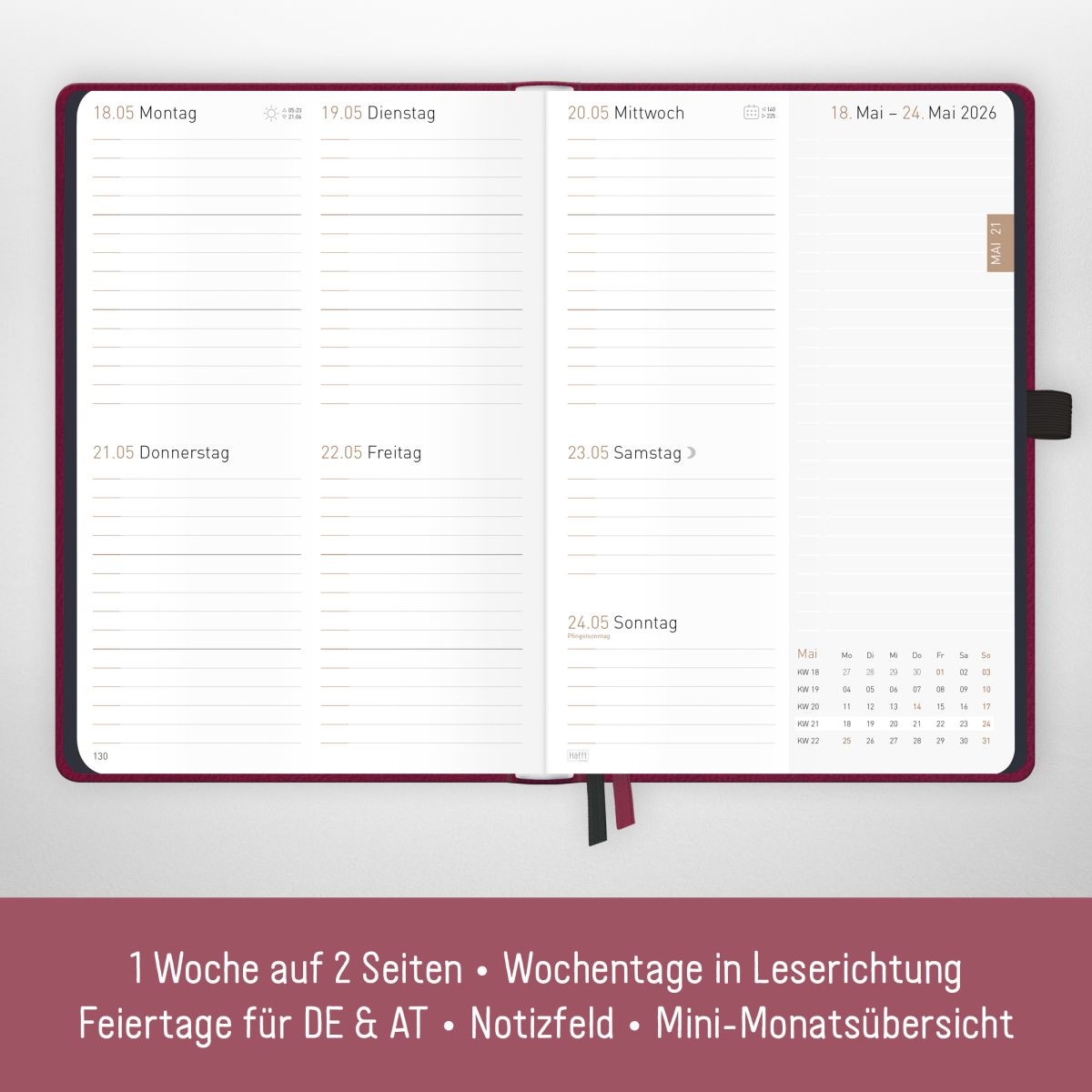 Chäff-Timer Deluxe 2026 / A5 / Berry / Häfft-Verlag