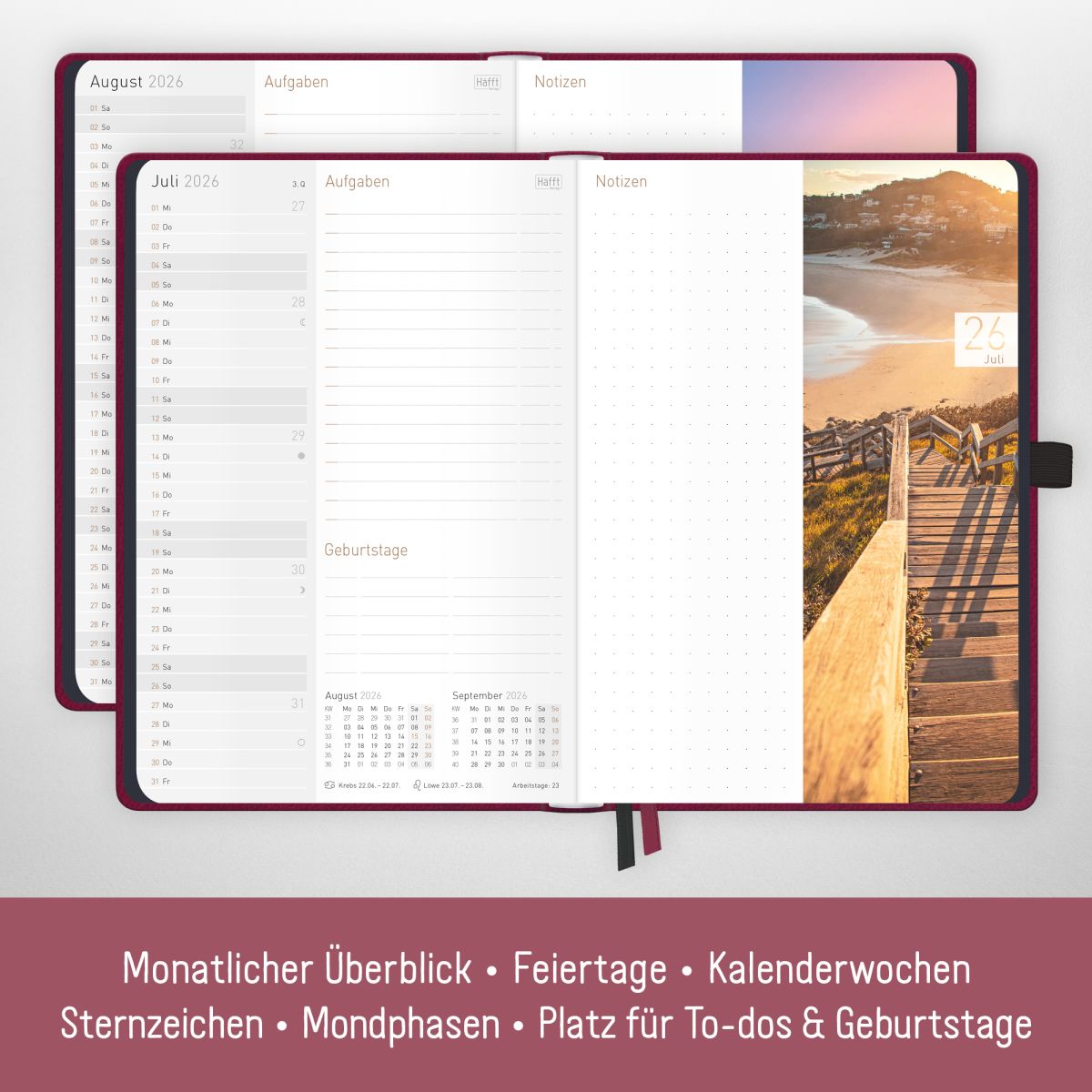 Chäff-Timer Deluxe 2026 / A5 / Berry / Häfft-Verlag