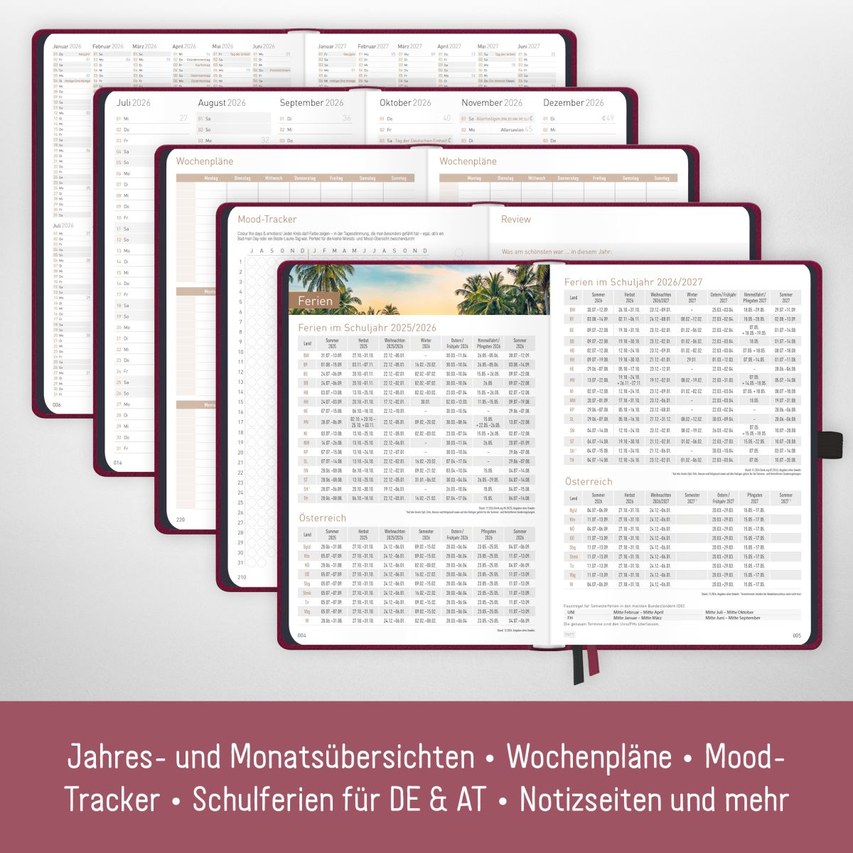 Chäff-Timer Deluxe 2026 / A5 / Berry / Häfft-Verlag