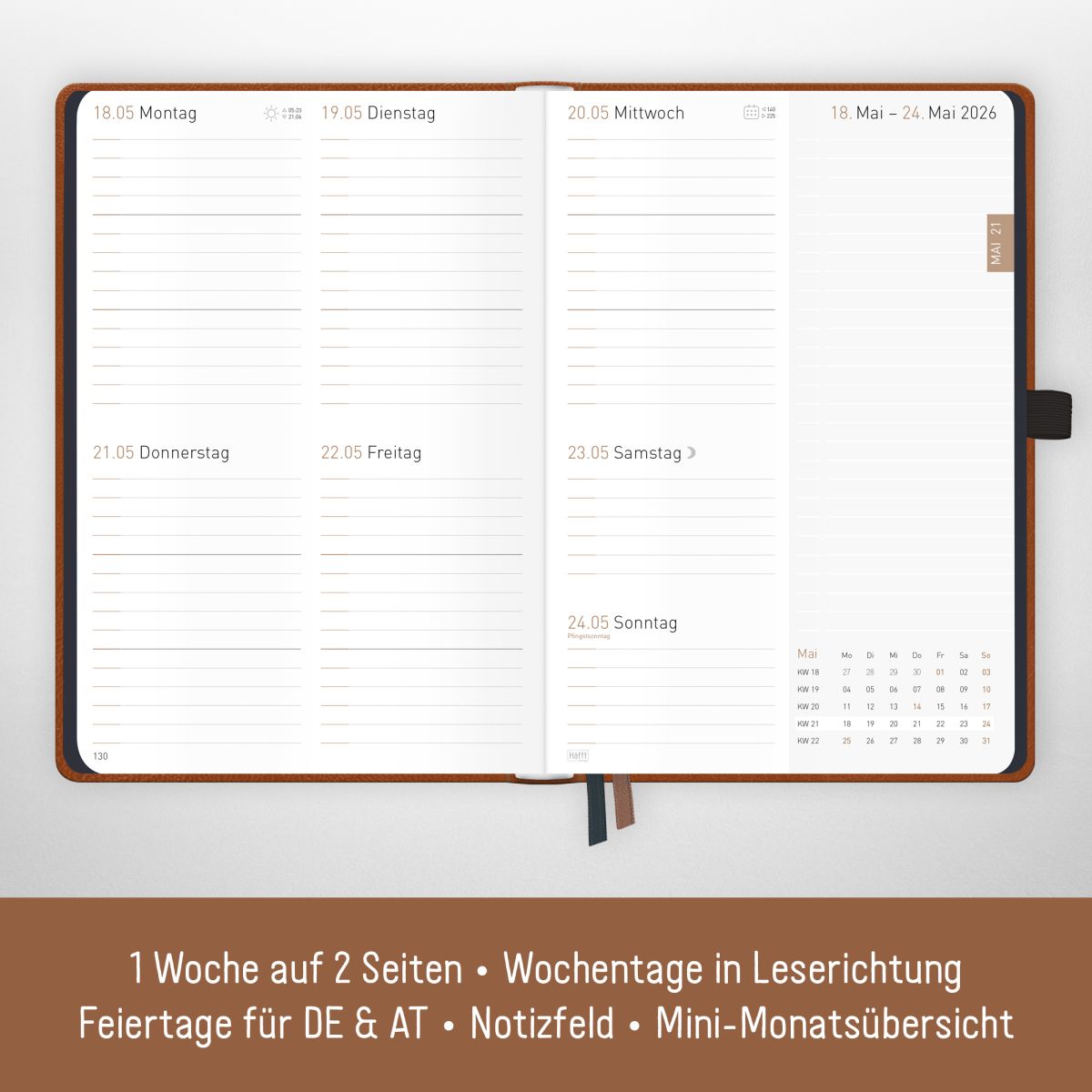 Chäff-Timer Deluxe 2026 / A5 / Cognac / Häfft-Verlag