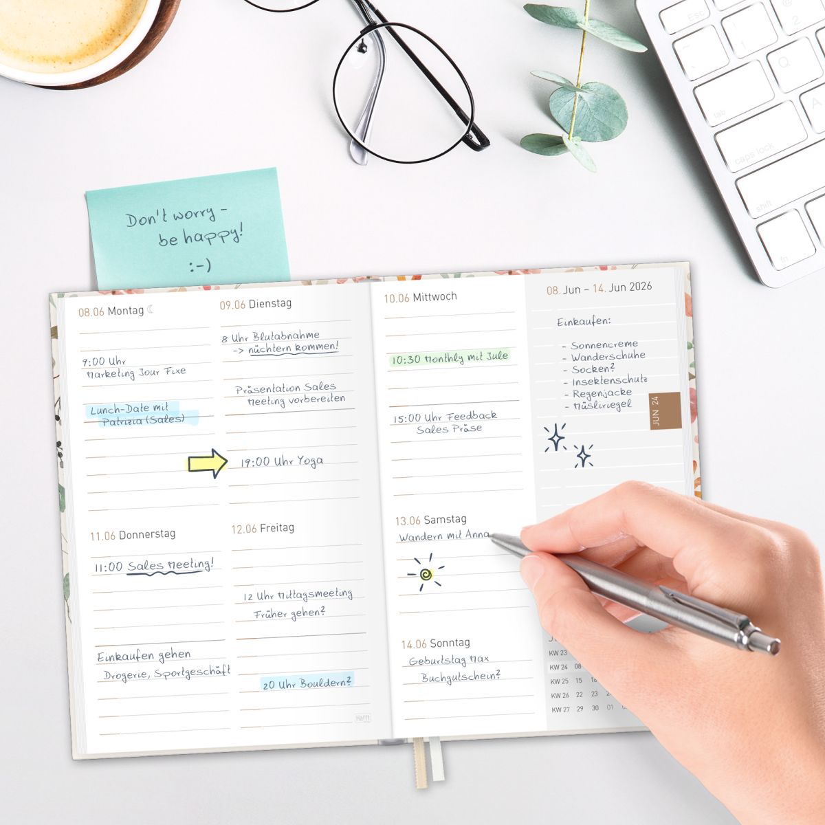 Chäff-Timer mini 2025/2026 / 18 Monate / A6+ / Wild Blossoms / Häfft-Verlag