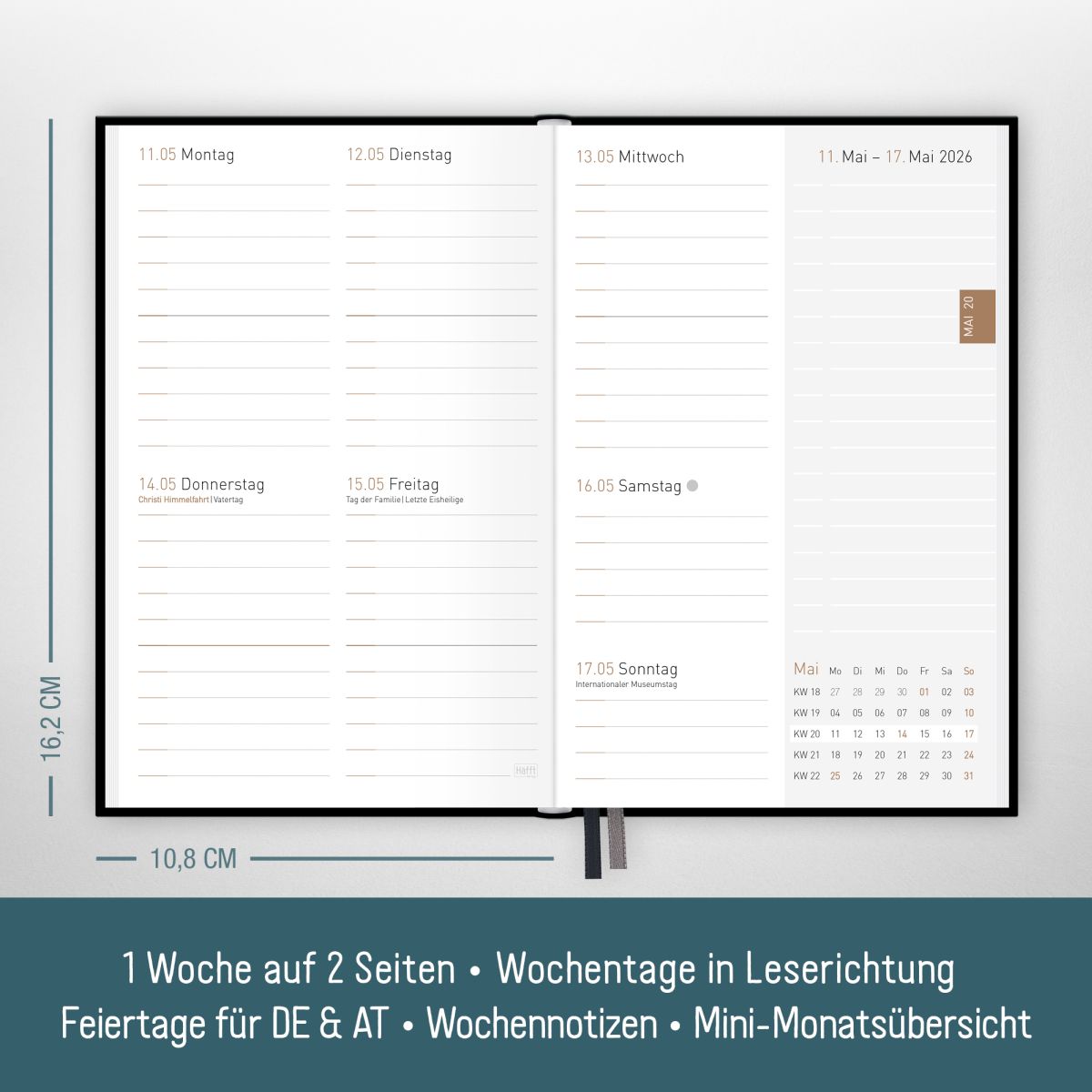 Chäff-Timer Mini 2026 / A6+ / Black Edition / Häfft-Verlag