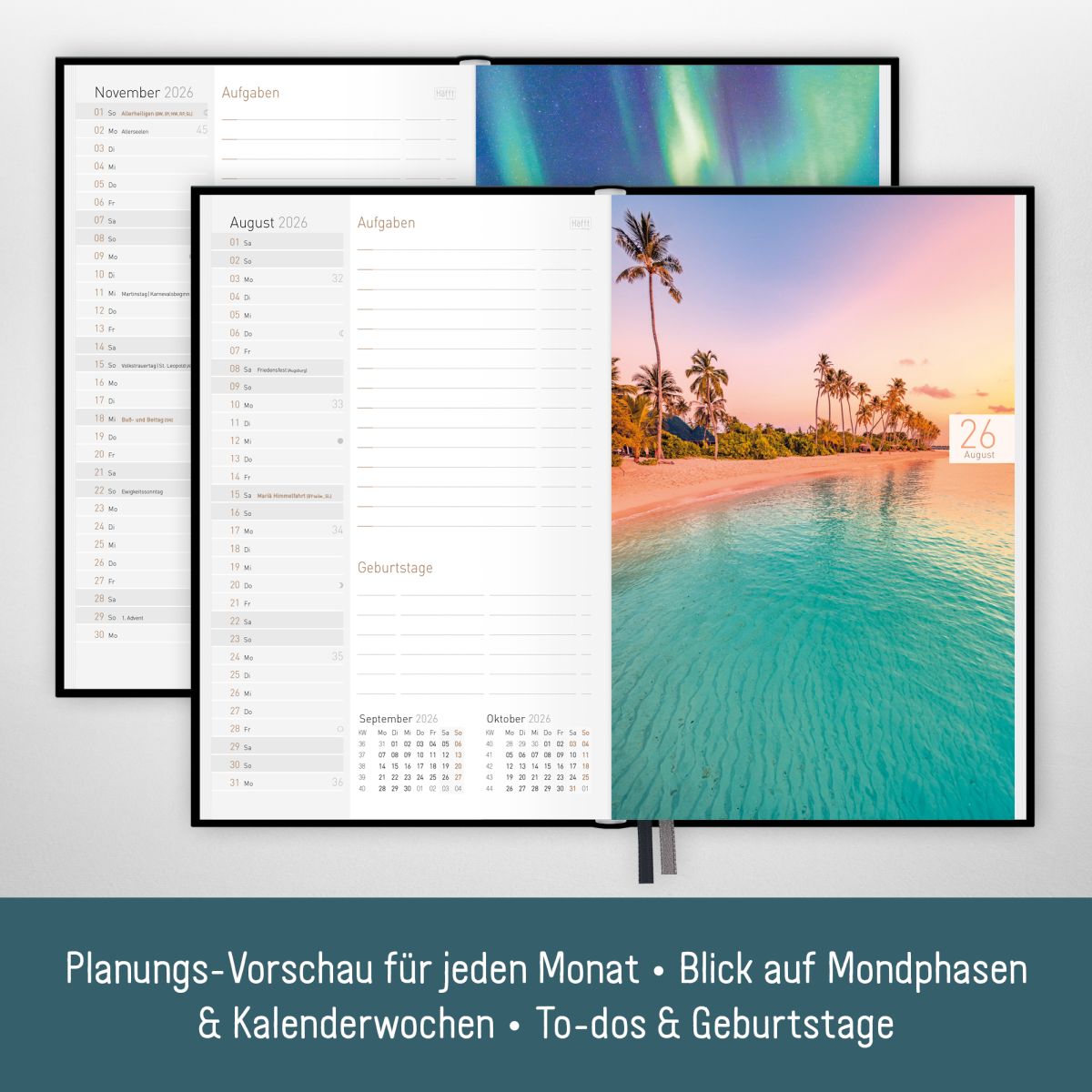 Chäff-Timer Mini 2026 / A6+ / Black Edition / Häfft-Verlag