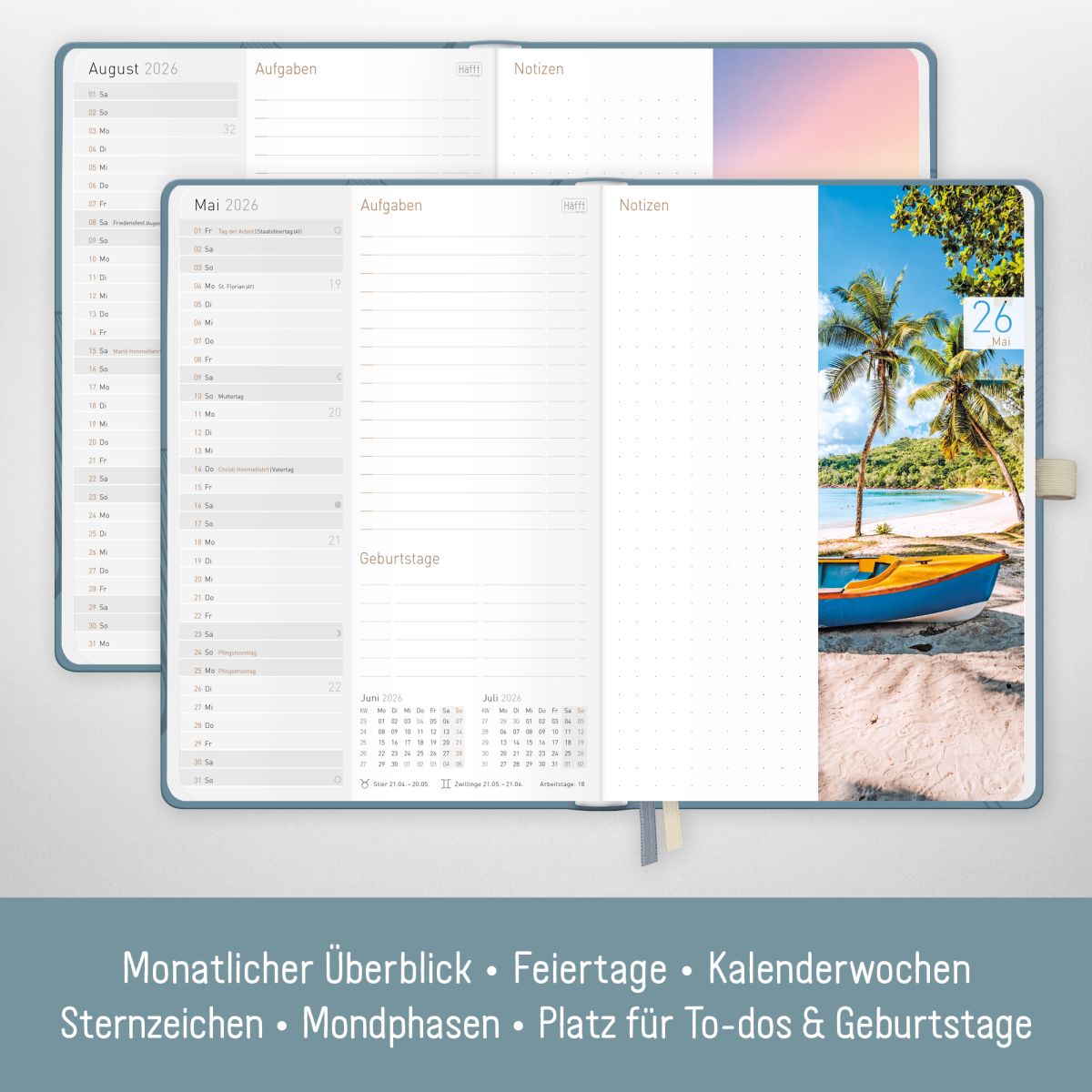 Chäff-Timer Premium 2026 / A5 / Blue Ginkgo / Häfft-Verlag