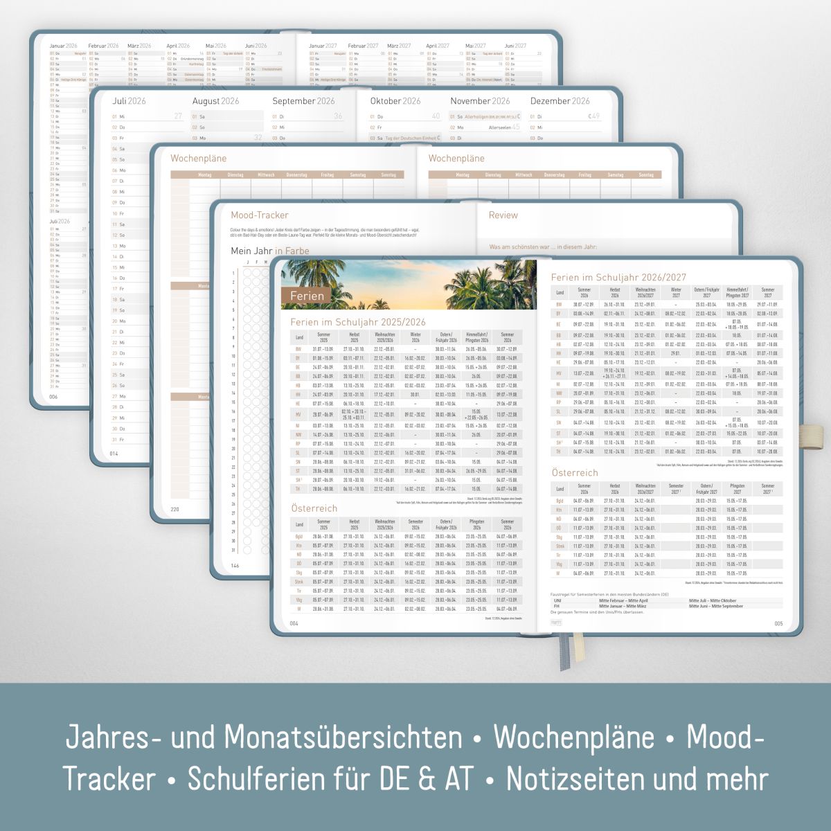 Chäff-Timer Premium 2026 / A5 / Blue Ginkgo / Häfft-Verlag