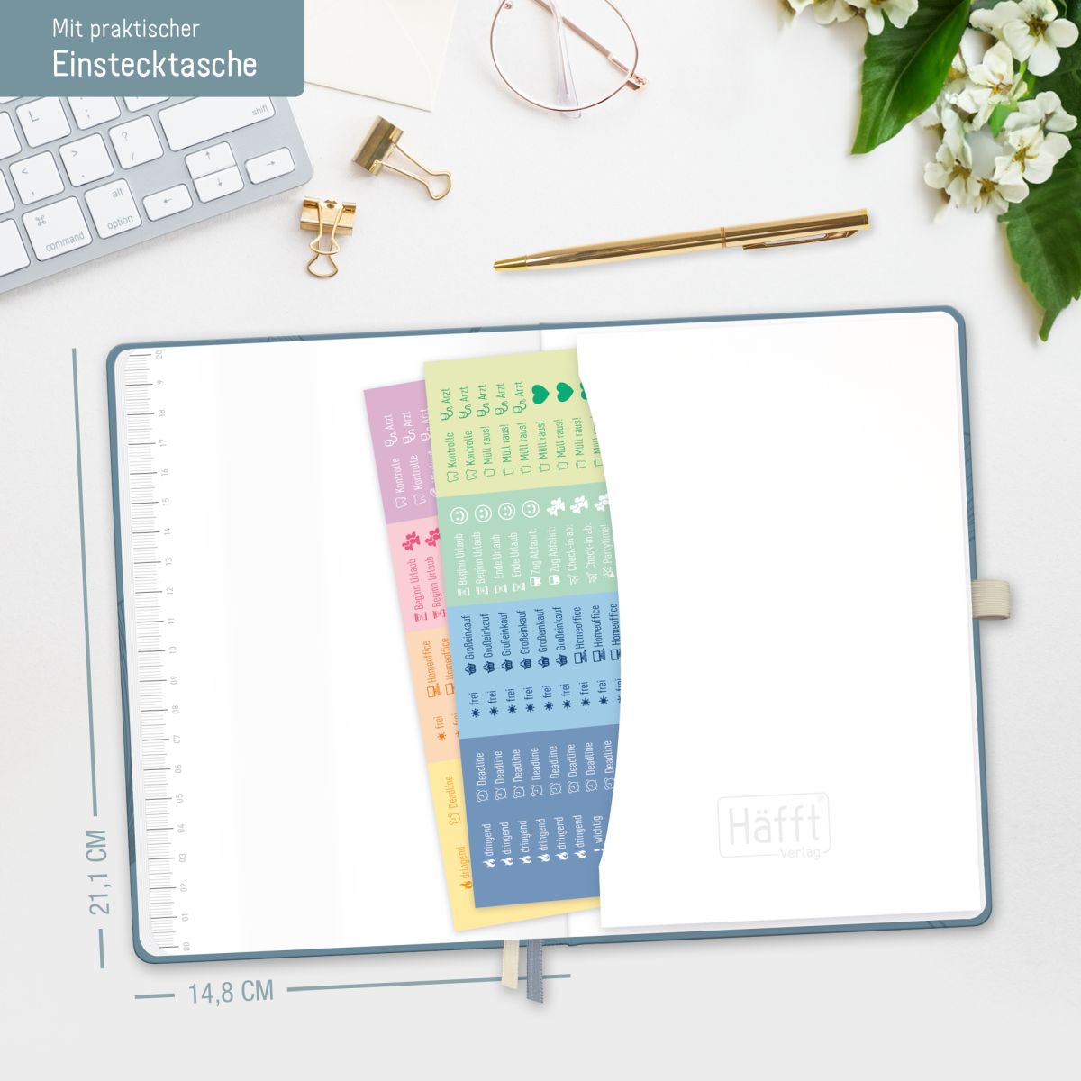 Chäff-Timer Premium 2026 / A5 / Blue Ginkgo / Häfft-Verlag