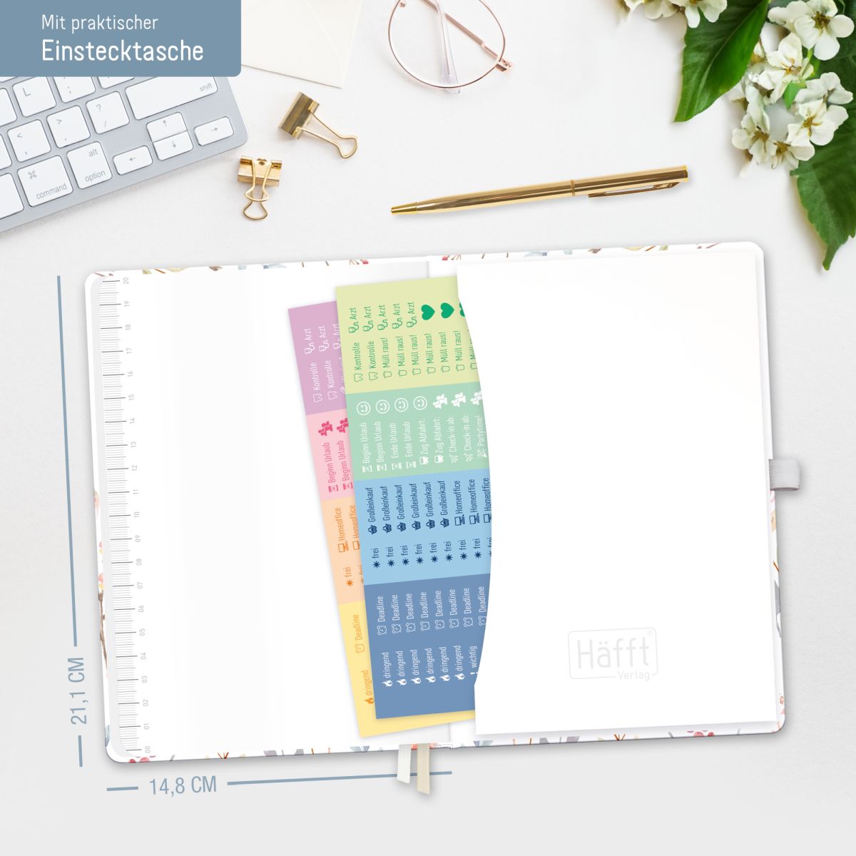 Chäff-Timer Premium 2026 / A5 / Sweet Flowers / Häfft-Verlag