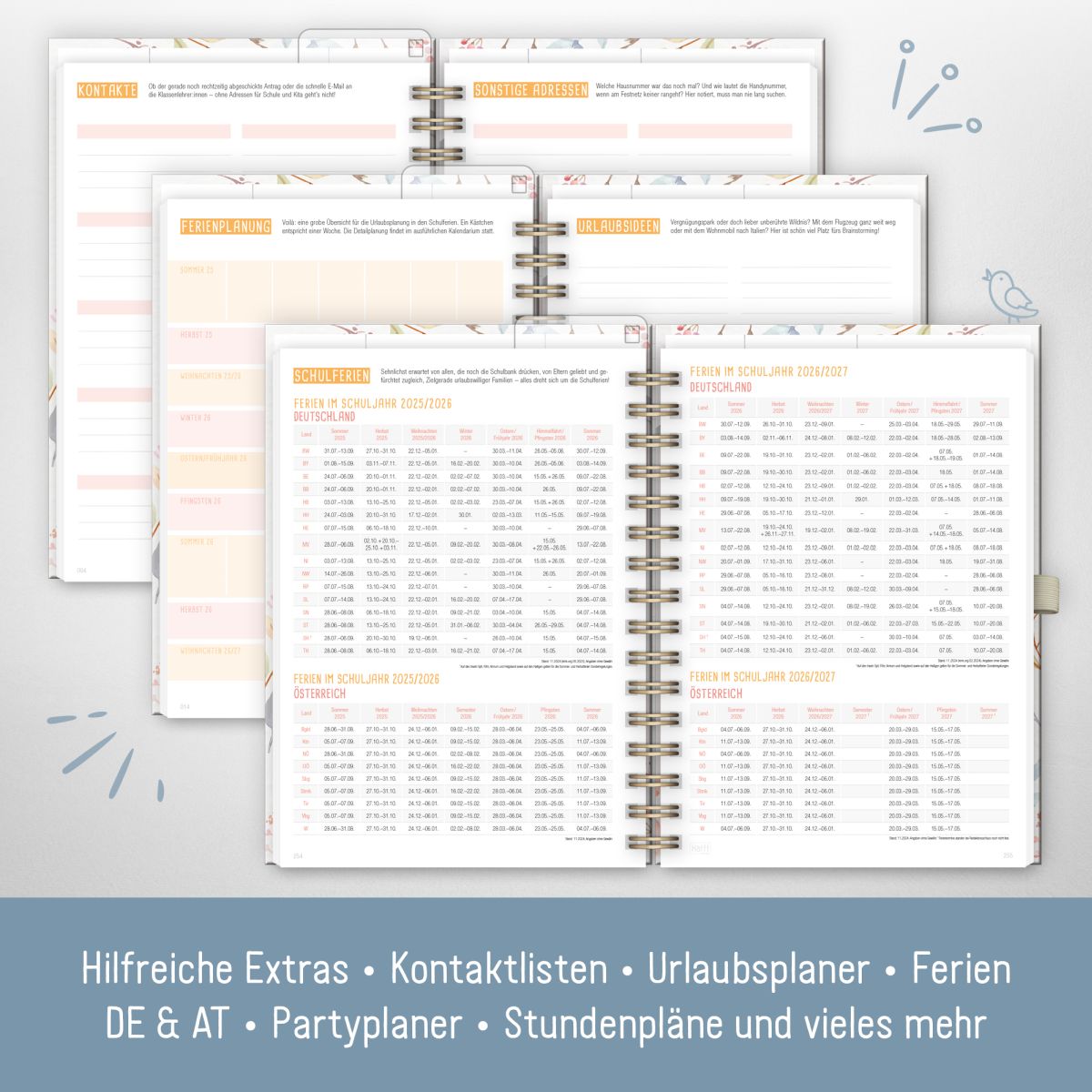 Family-Timer 2026 Deluxe / A5+ / Sweet Flowers / Häfft-Verlag