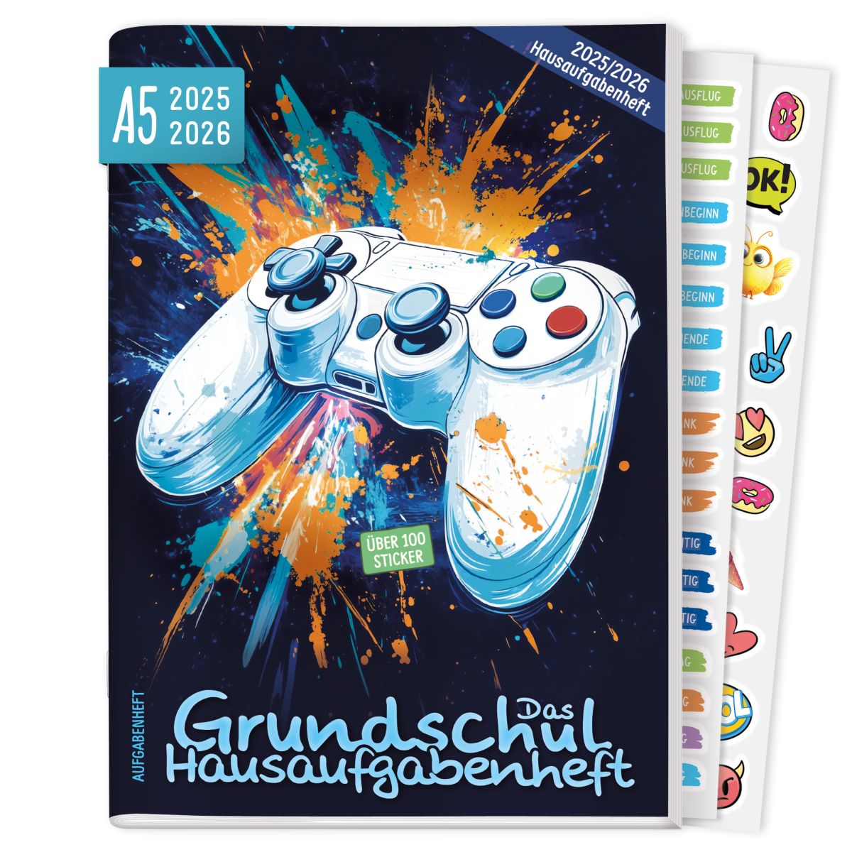 Das Grundschul-Hausaufgabenheft 2025/2026 / A5 / Gaming / Häfft-Verlag