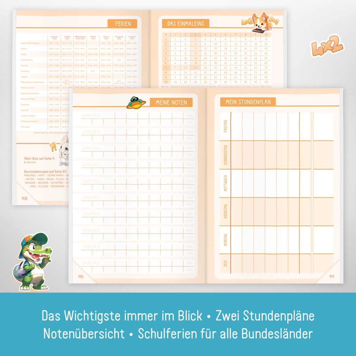 Das Grundschul-Hausaufgabenheft 2025/2026 / A5 / Gaming / Häfft-Verlag