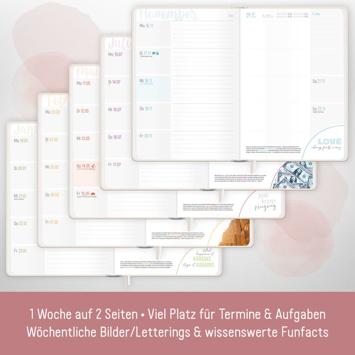 Häfft-Timer 2026 / Jugendkalender / A5 / Dainty Flower