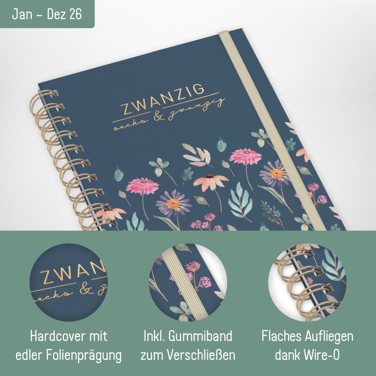 Lieblings-Timer 2026 / A5 / Flying Flowers / Häfft-Verlag