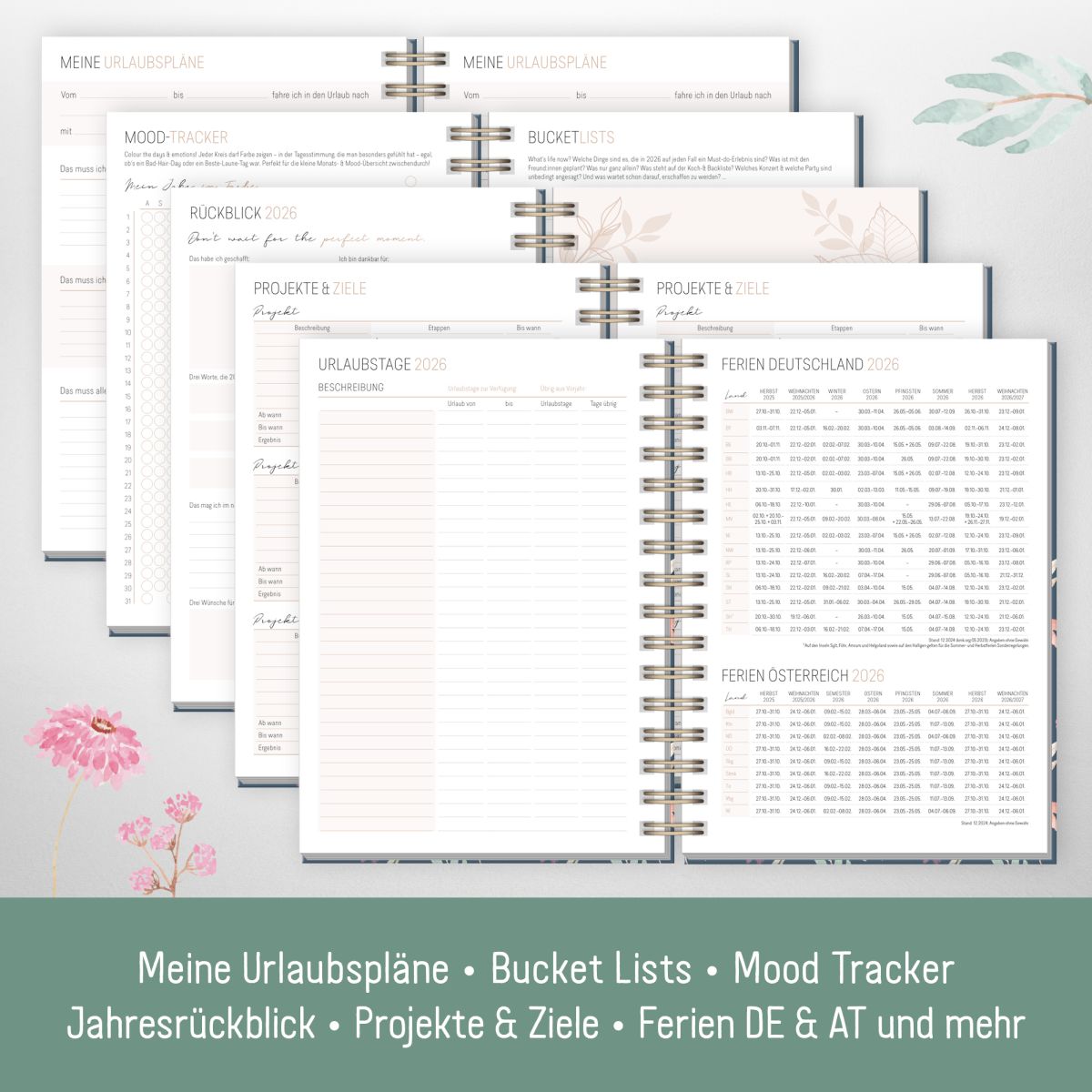 Lieblings-Timer 2026 / A5 / Flying Flowers / Häfft-Verlag